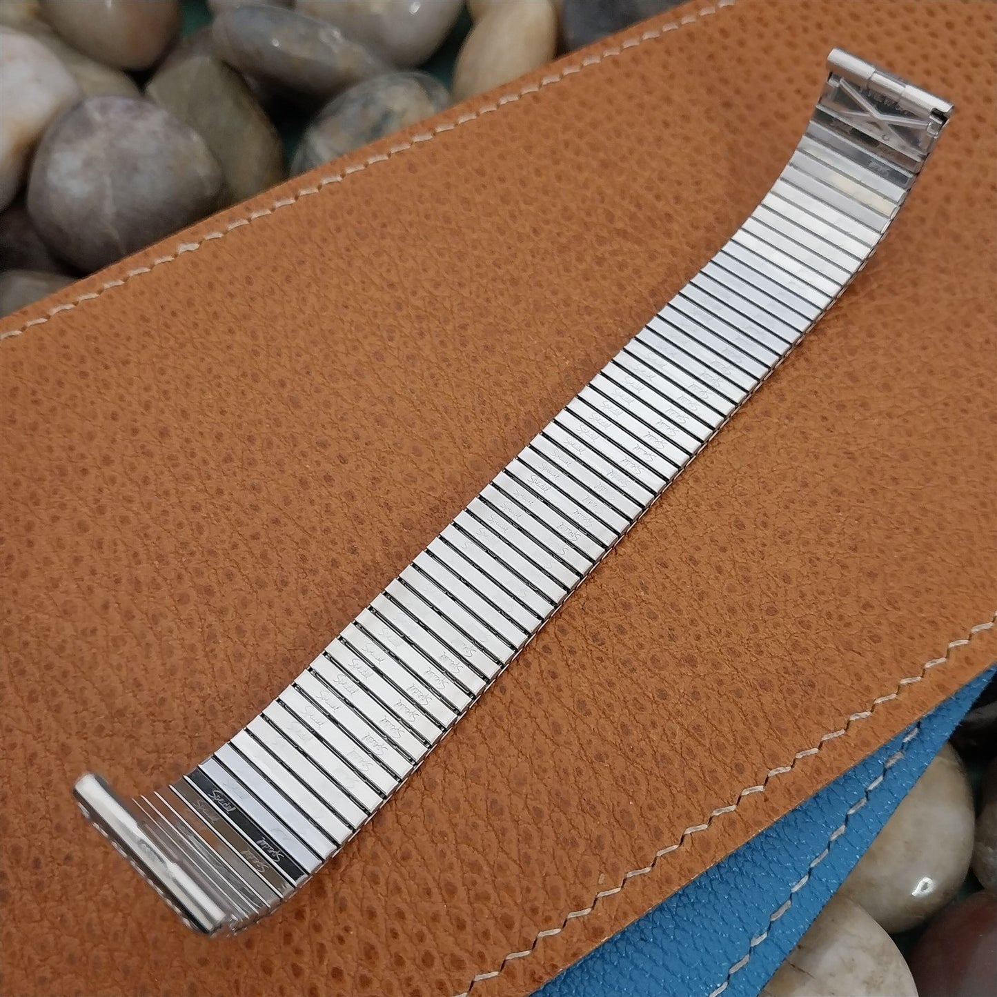 17.2mm 10K White Gold-Filled Long Speidel Thinline Vintage Watch Band