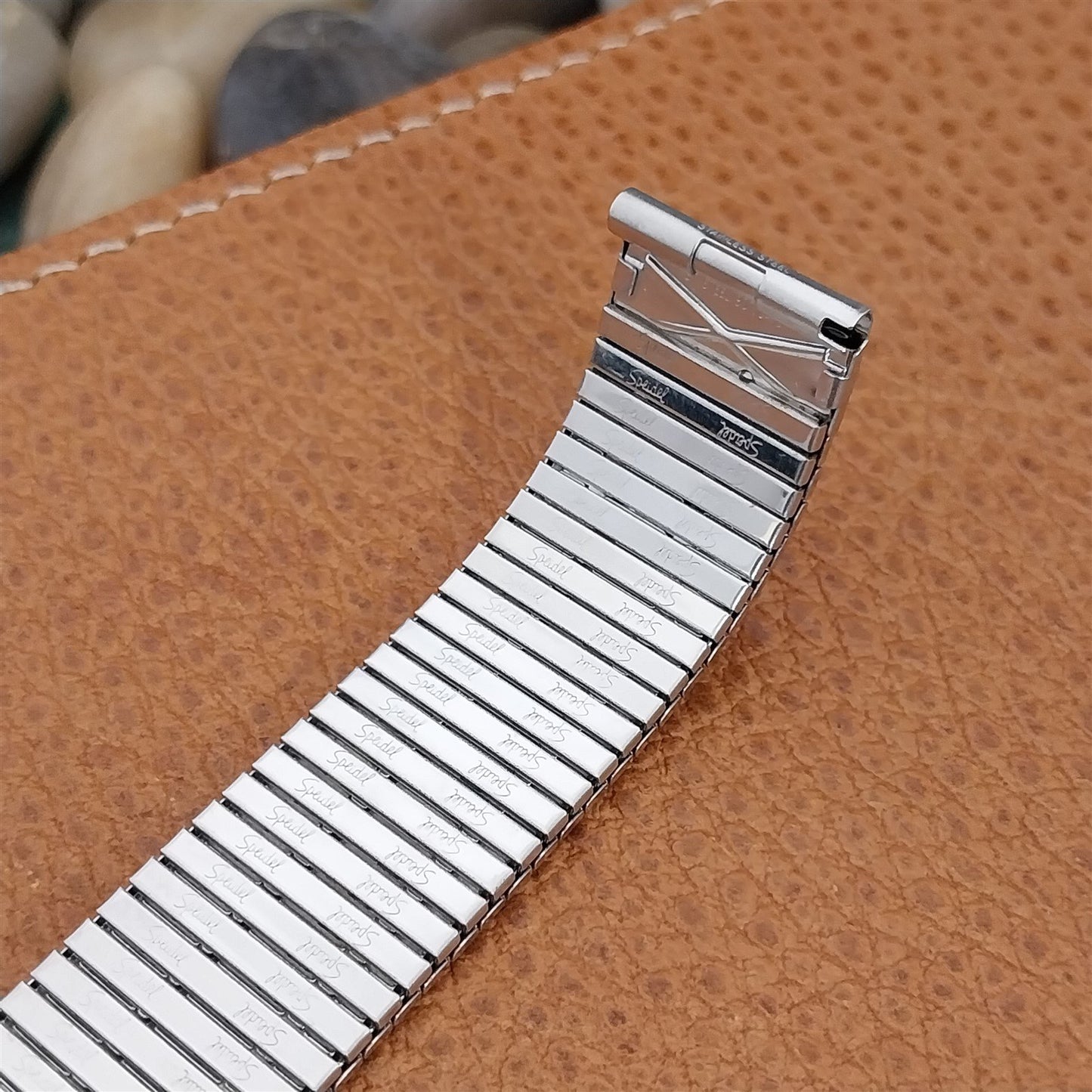 17.2mm 10K White Gold-Filled Long Speidel Thinline Vintage Watch Band
