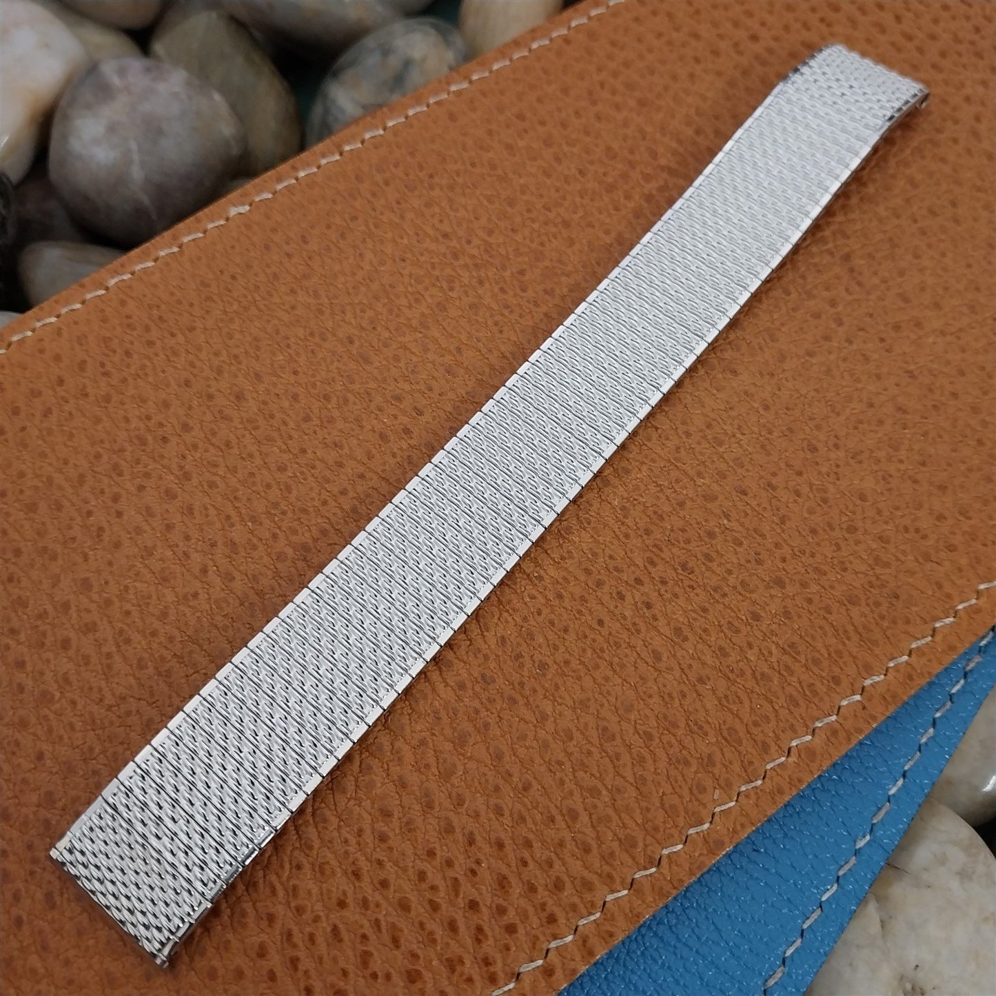 17.2mm 10K White Gold-Filled Long Speidel Thinline Vintage Watch Band