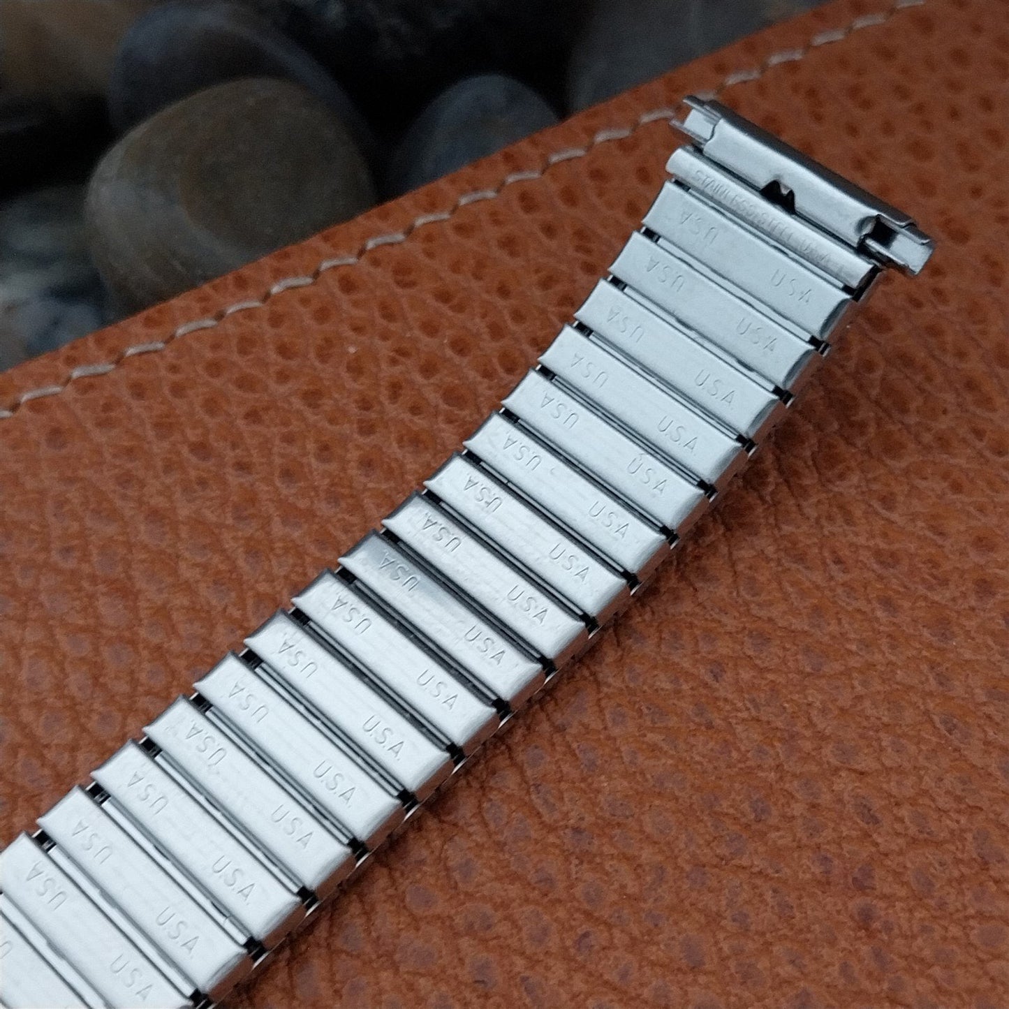 Speidel Brasilia Rice Beads Stainless Steel 19mm nos 70s Vintage Watch Band