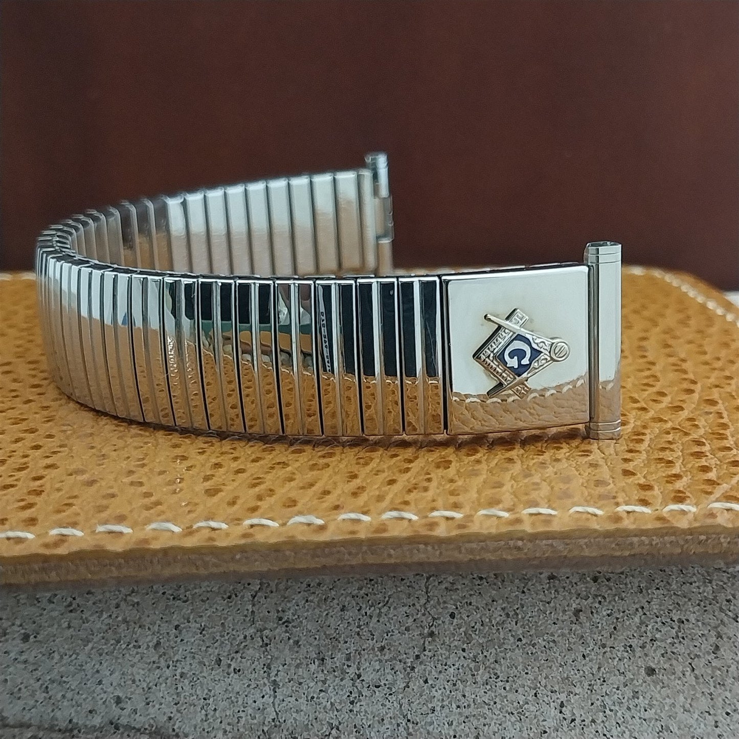 Masonic Shriner Stainless Steel Speidel Linesman Unused nos Vintage Watch Band