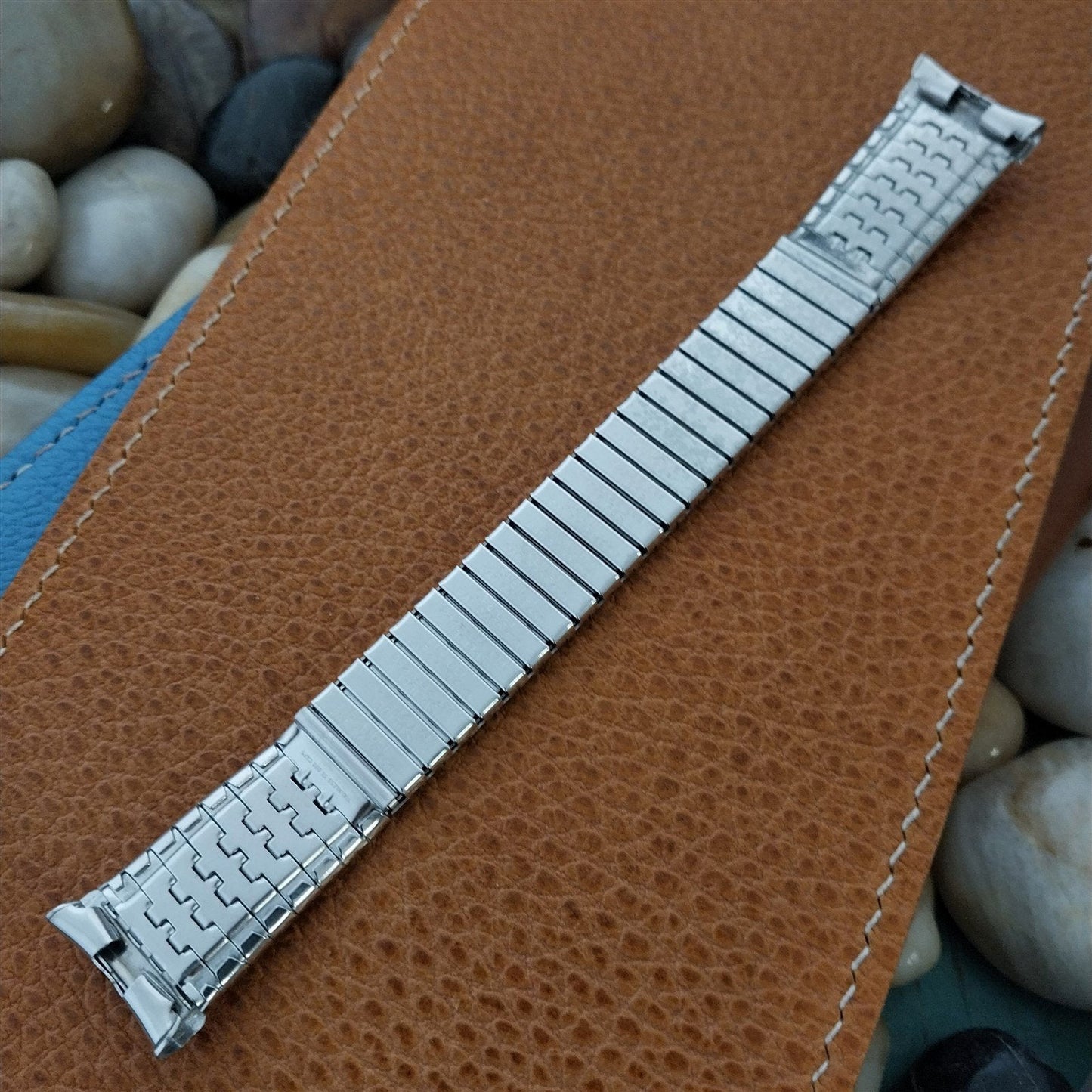 Vintage 19mm 18mm Speidel Honeycomb White Gold-Filled Unused 1960s Watch Band