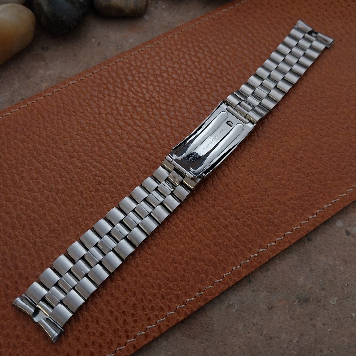19mm 18mm Bullet Link Stainless Steel Kreisler Stelux Unused Vintage Watch Band