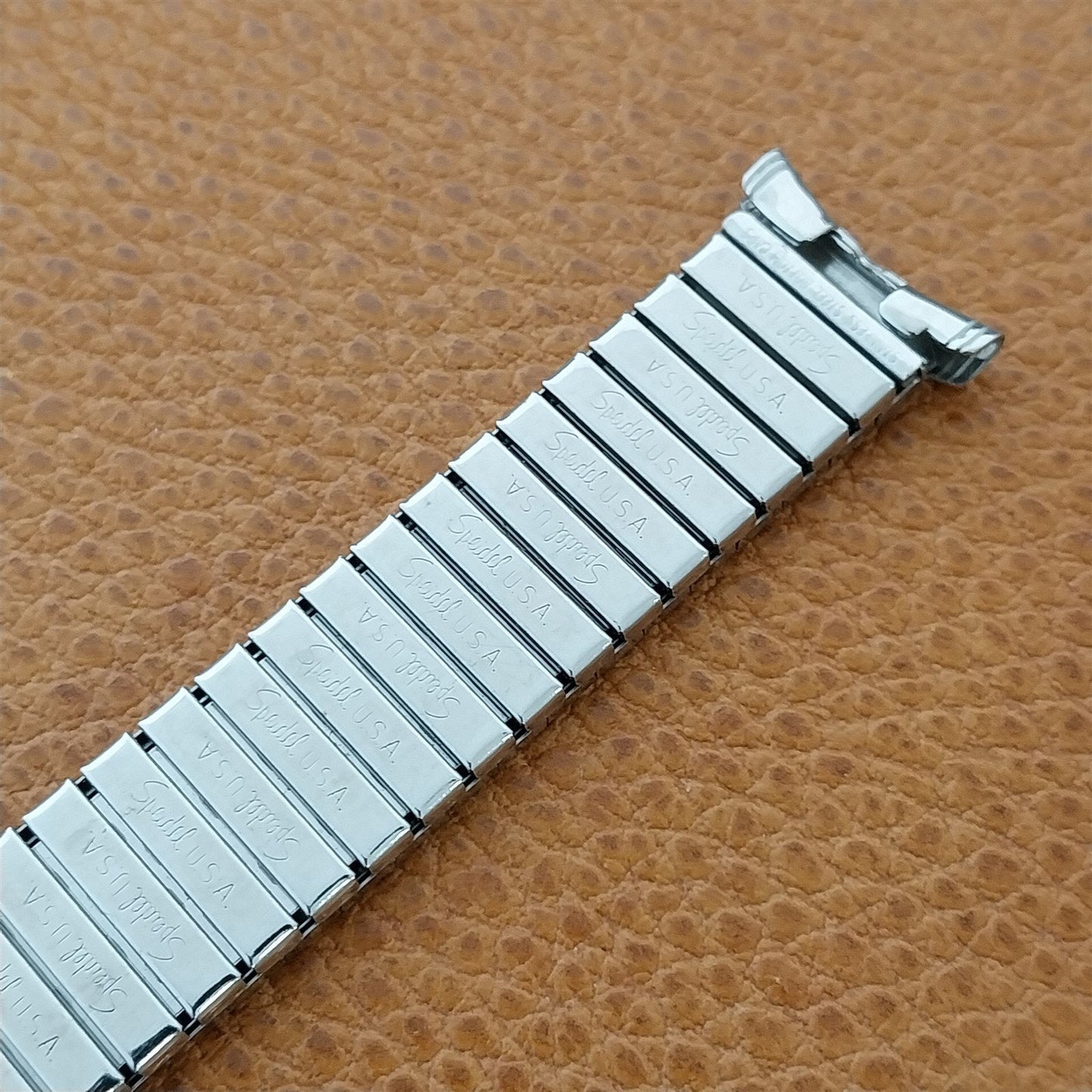 17.2mm 11/16" Brushed Stainless Steel Speidel USA nos 1970s Vintage Watch Band