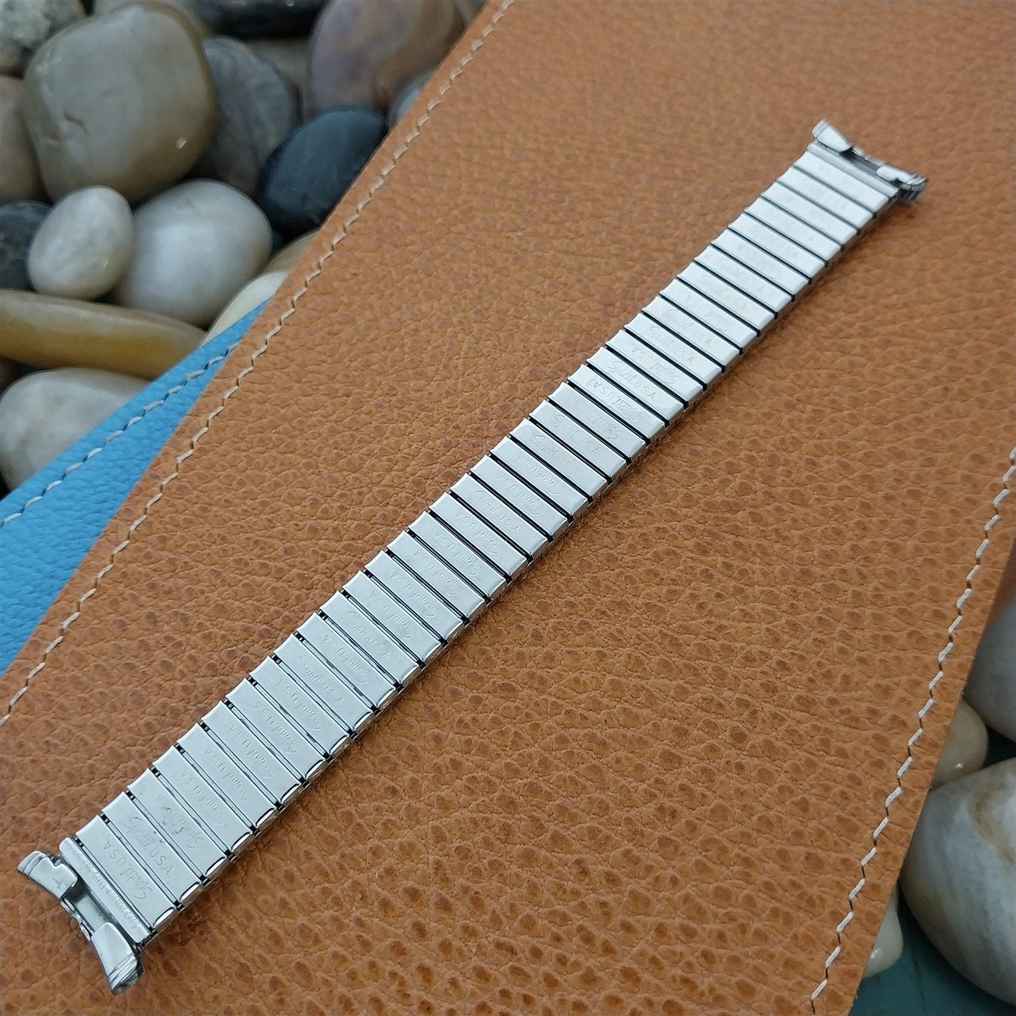 17.2mm 11/16" Brushed Stainless Steel Speidel USA nos 1970s Vintage Watch Band