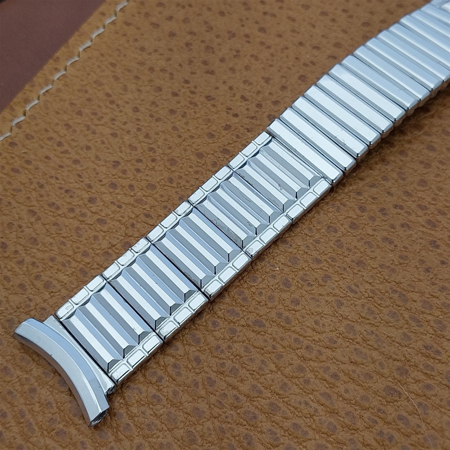 1957 10k White Gold-Filled Speidel Fort Knox Short nos Vintage Watch Band