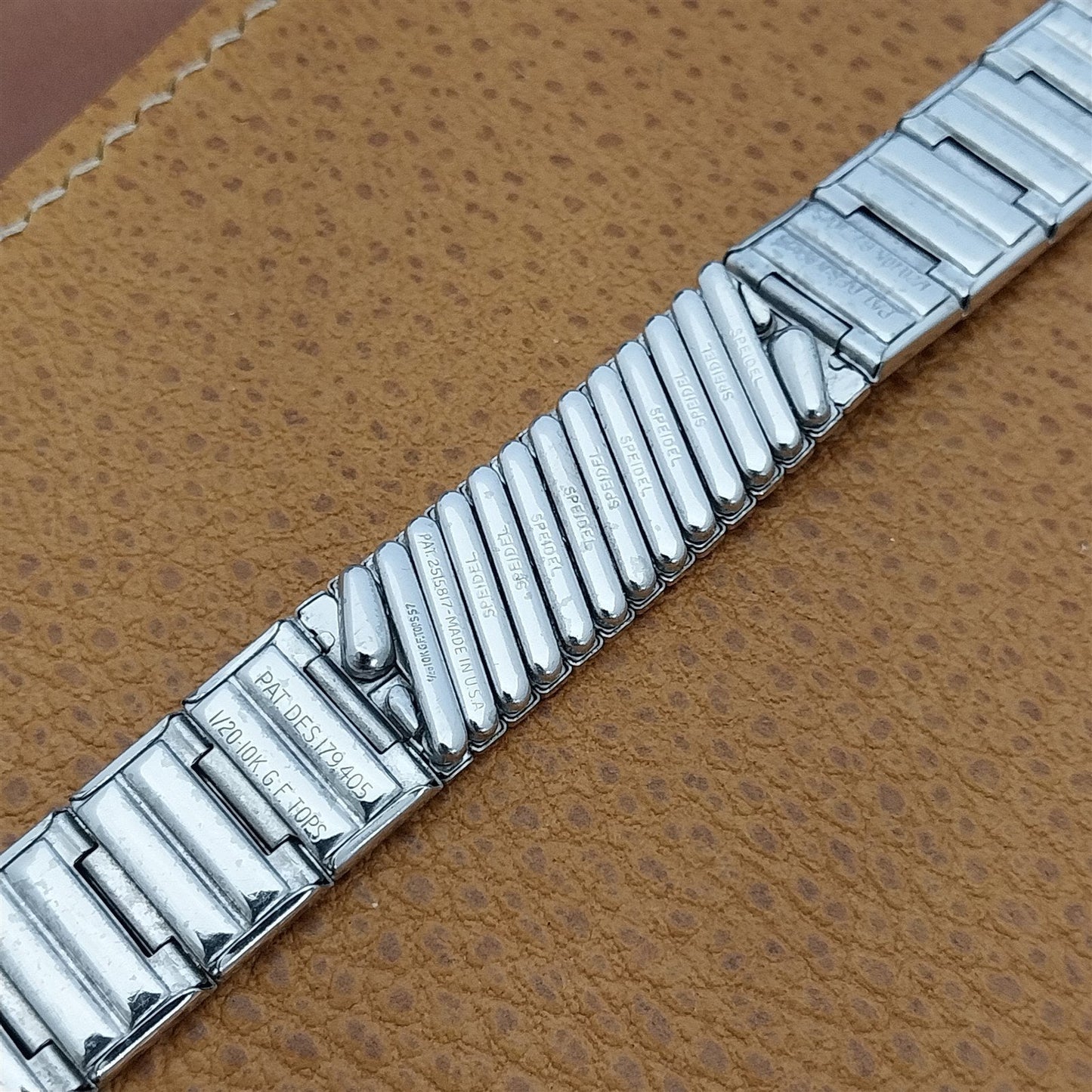 1957 10k White Gold-Filled Speidel Fort Knox Short nos Vintage Watch Band