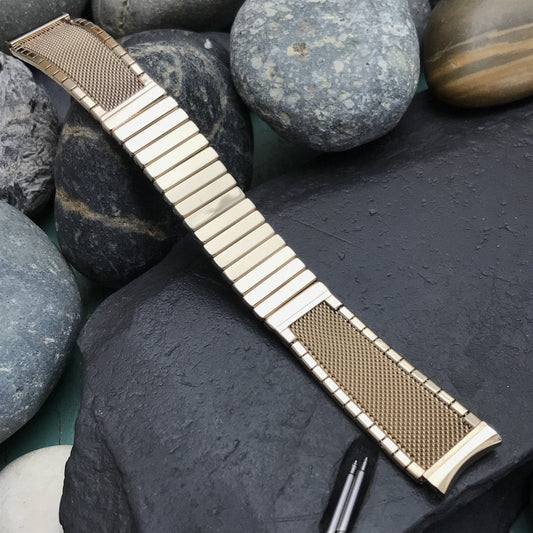 5/8" 1960s Yellow Gold-Filled Mesh JB Champion nos Vintage Watch Band