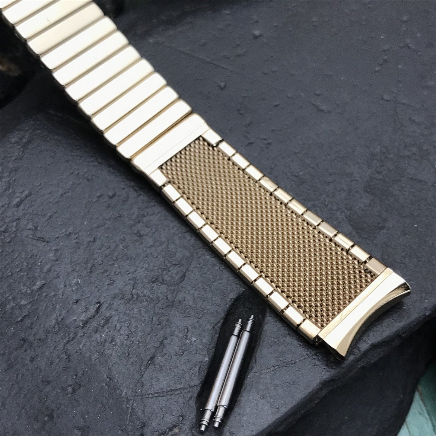 5/8" 1960s Yellow Gold-Filled Mesh JB Champion nos Vintage Watch Band