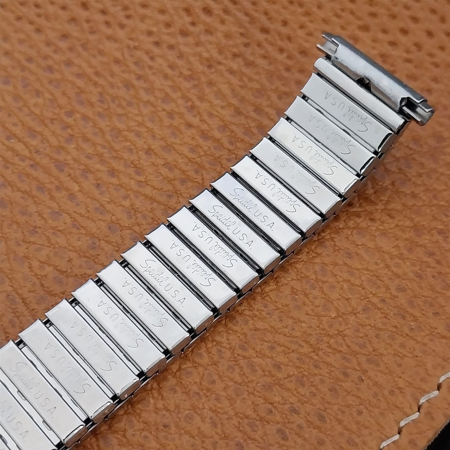 Long Speidel 19mm 18mm Romunda Black & Stainless Steel Unused Vintage Watch Band