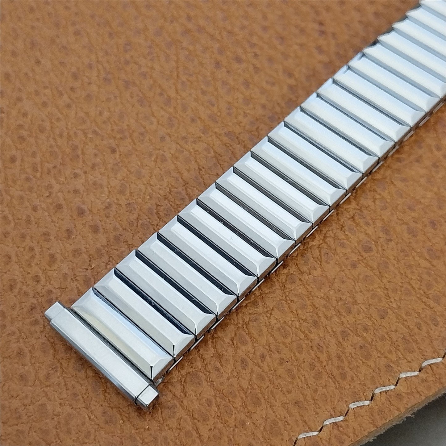 1970s Speidel Fullback Stainless Steel 19mm Long Unused Vintage Watch Band