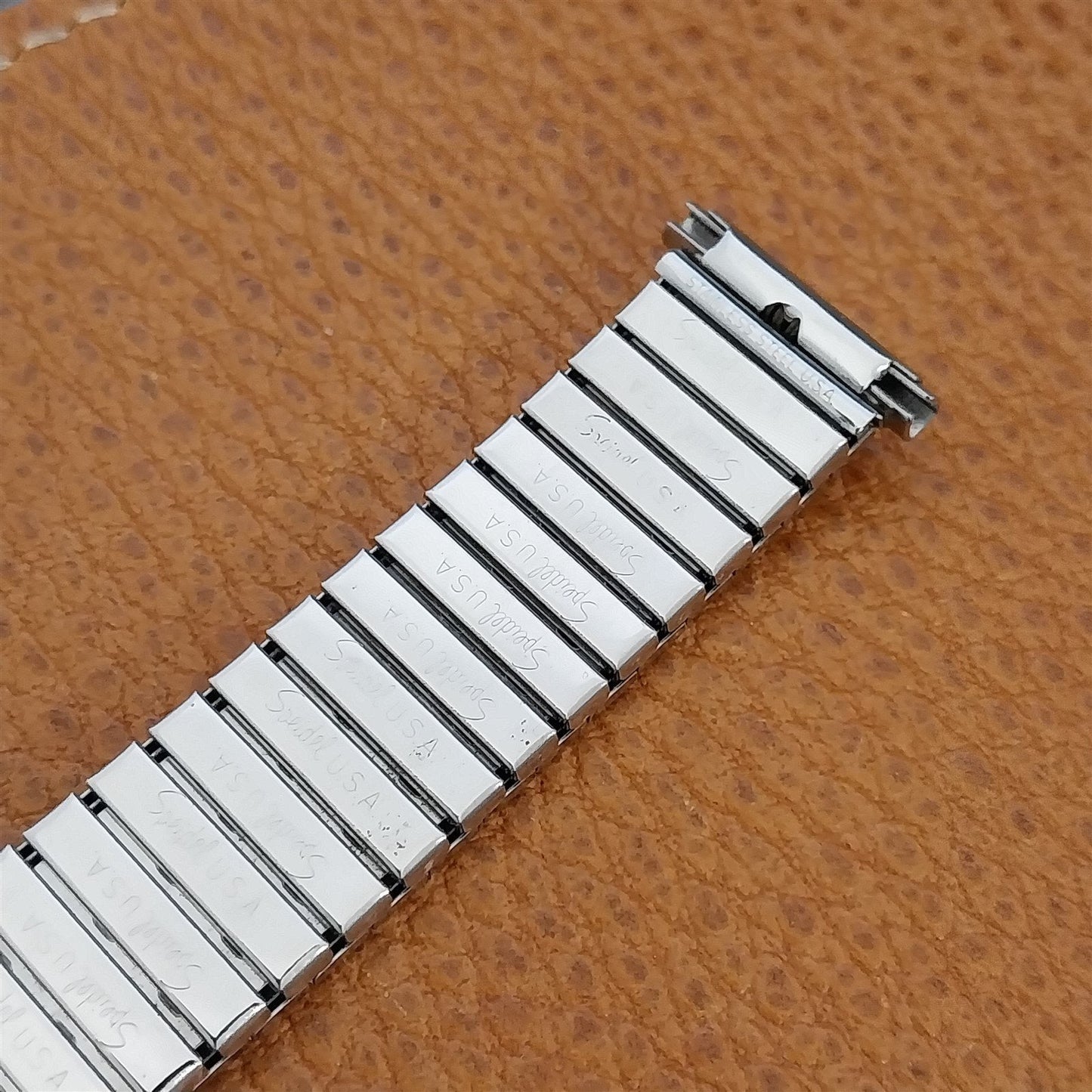 1970s Speidel Fullback Stainless Steel 19mm Long Unused Vintage Watch Band