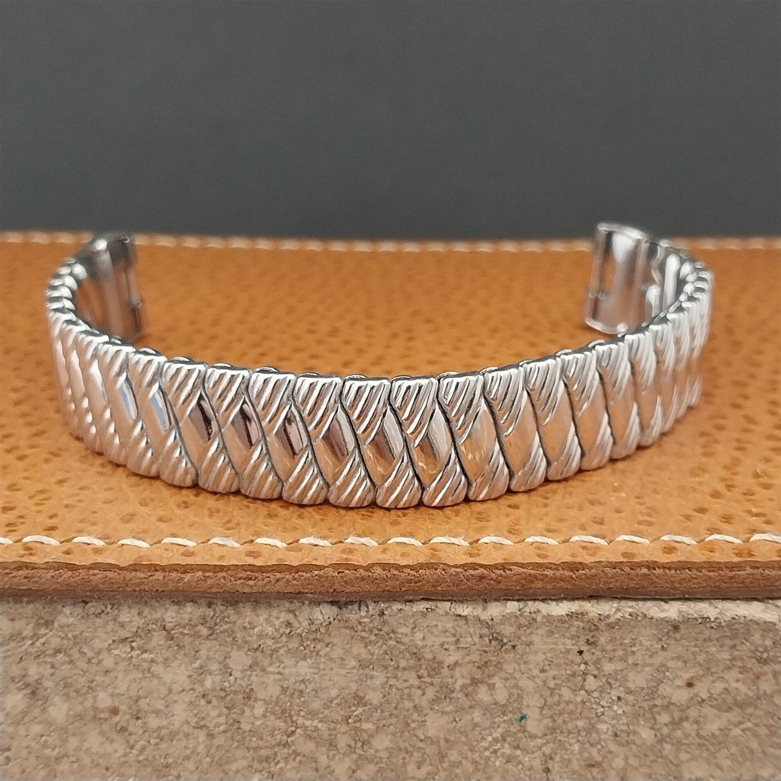 Foster Womens 10k White Gold-Filled Unused 1950s Vintage Cocktail Watch Band