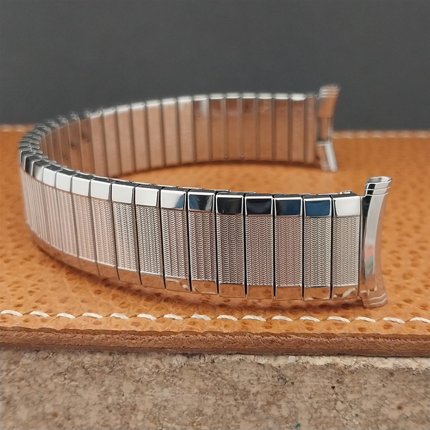 1960s Long Speidel Aquarius Twistoflex Stainless Steel Unused Vintage Watch Band