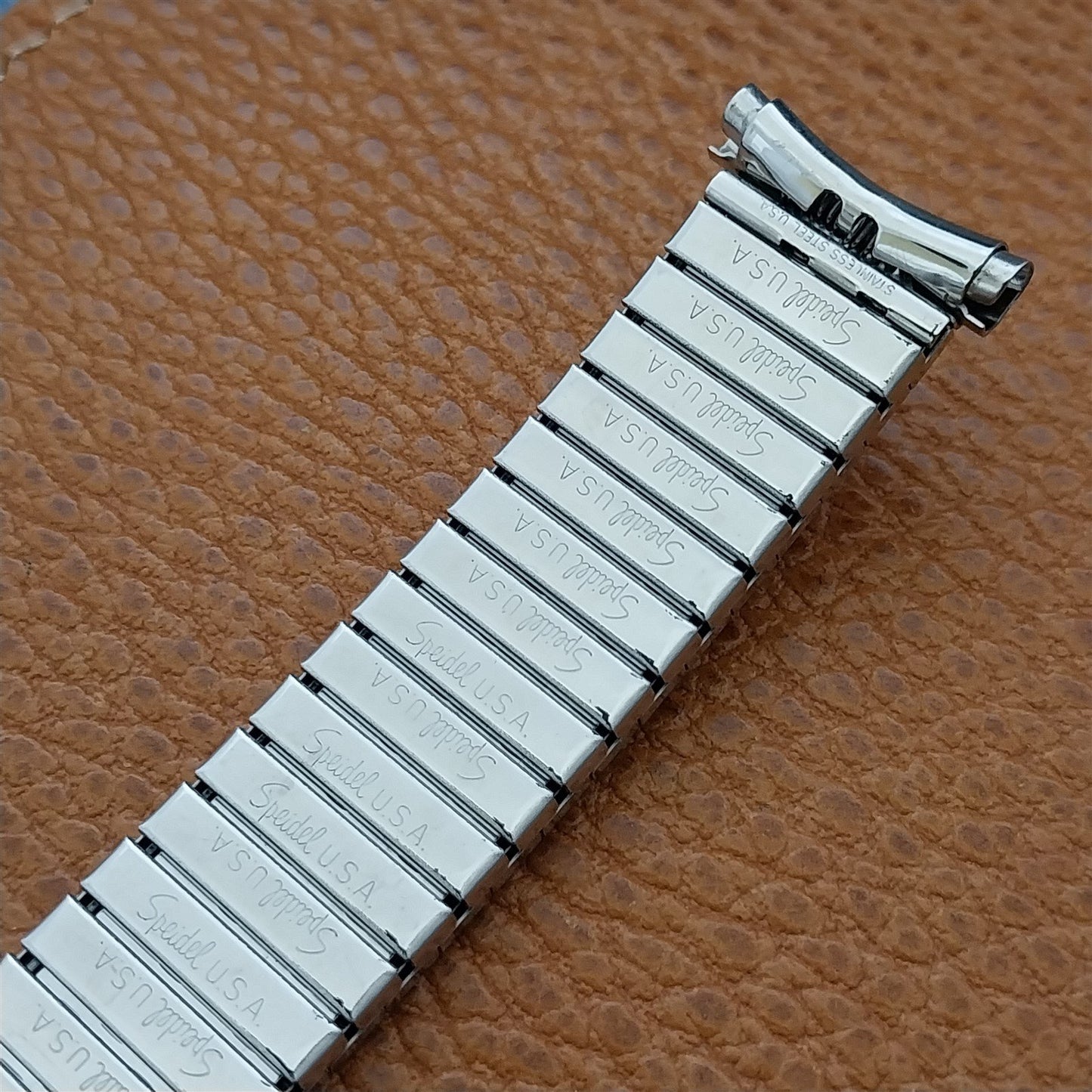 1970s Speidel Twistoflex Aquarius Stainless Steel NOS Vintage Watch Band