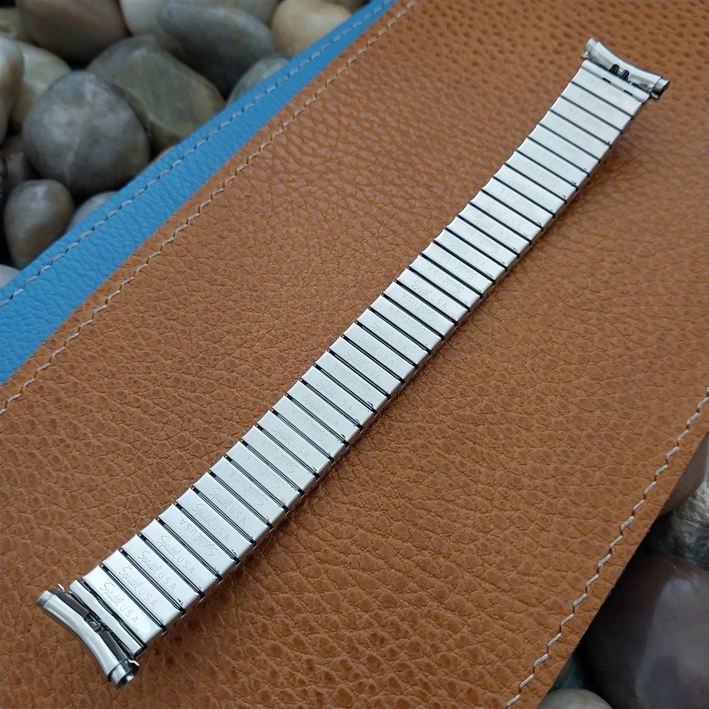 1970s Speidel Twistoflex Aquarius Stainless Steel NOS Vintage Watch Band