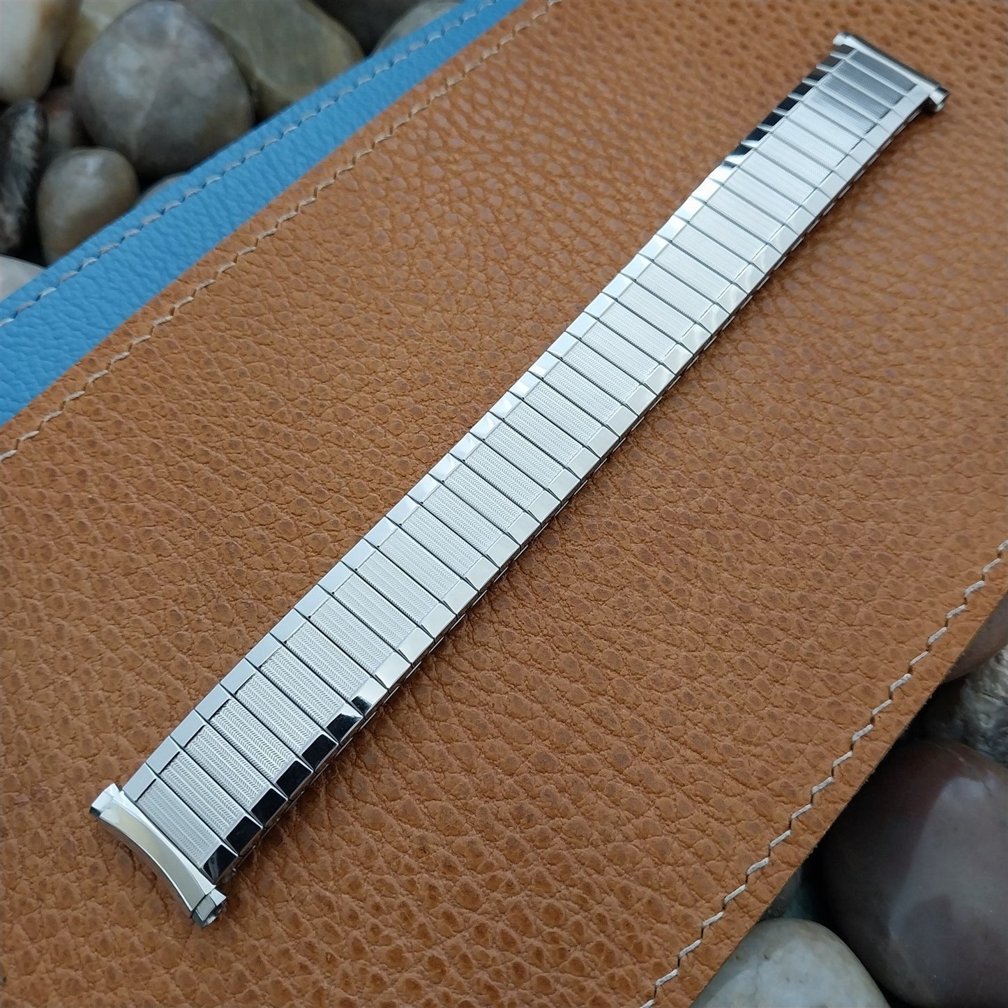 1970s Speidel Twistoflex Aquarius Stainless Steel NOS Vintage Watch Band