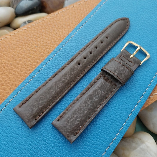 3/4" Kreisler Tapered Brown Corfam Unused Classic 1960s nos Vintage Watch Band
