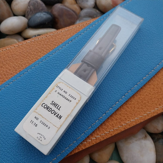 Shell Cordovan 18mm Tapered Brown Kreisler Unused nos 1960s Vintage Watch Band