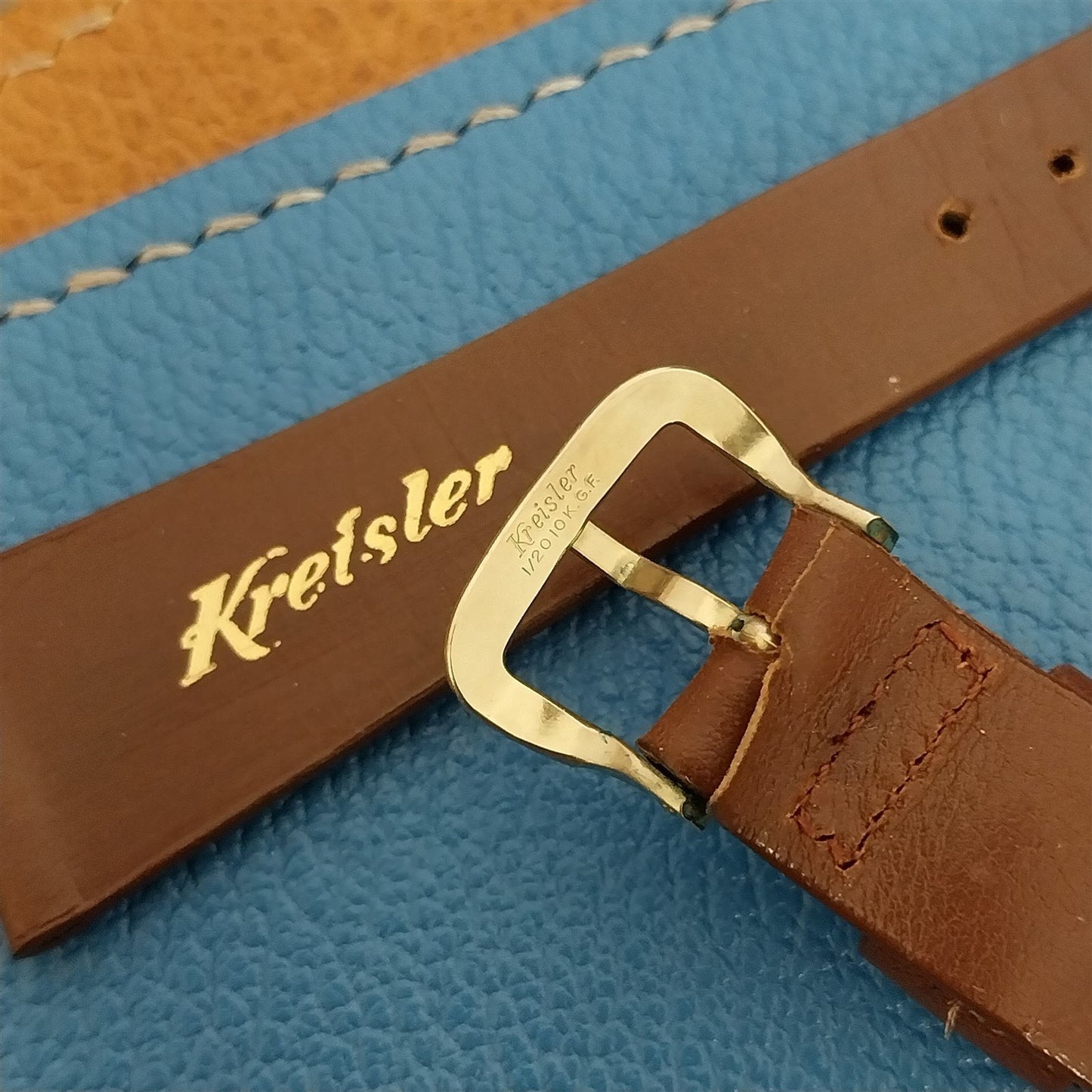 3/4" Kreisler Satellite Tapered Brown Calf Leather Unused nos Vintage Watch Band