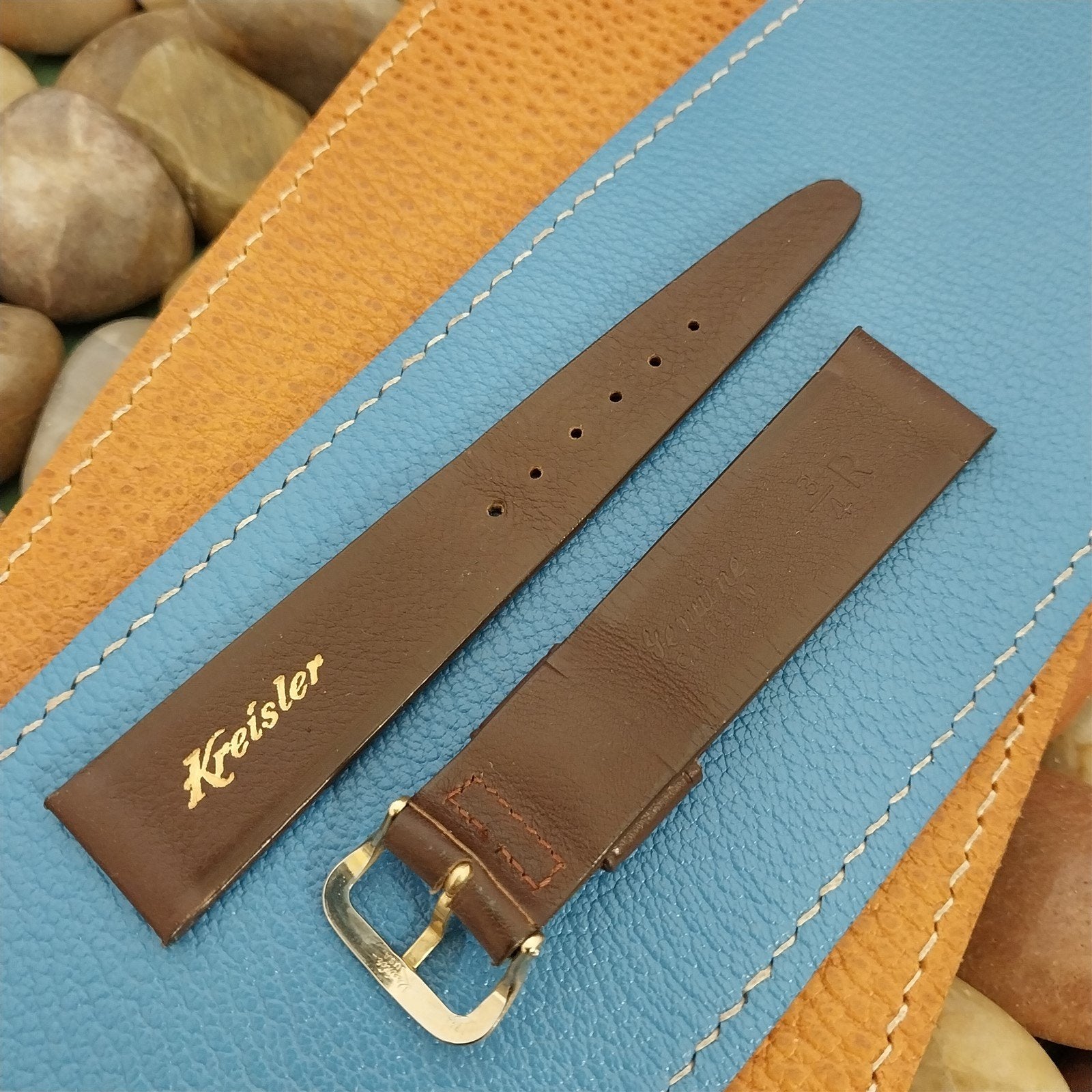 3/4" Kreisler Trapeze Tapered Brown Calf Leather Unused nos Vintage Watch Band