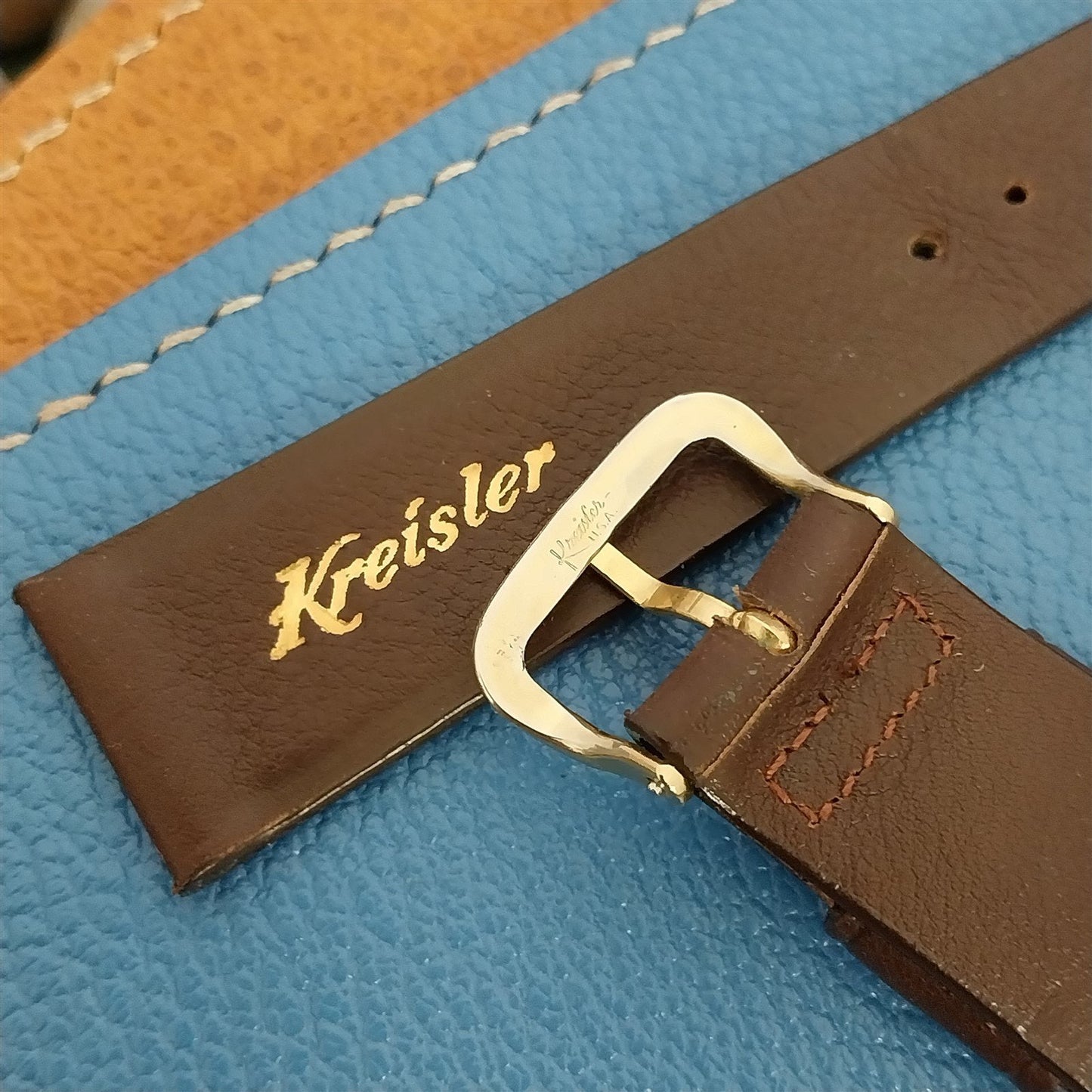 3/4" Kreisler Trapeze Tapered Brown Calf Leather Unused nos Vintage Watch Band