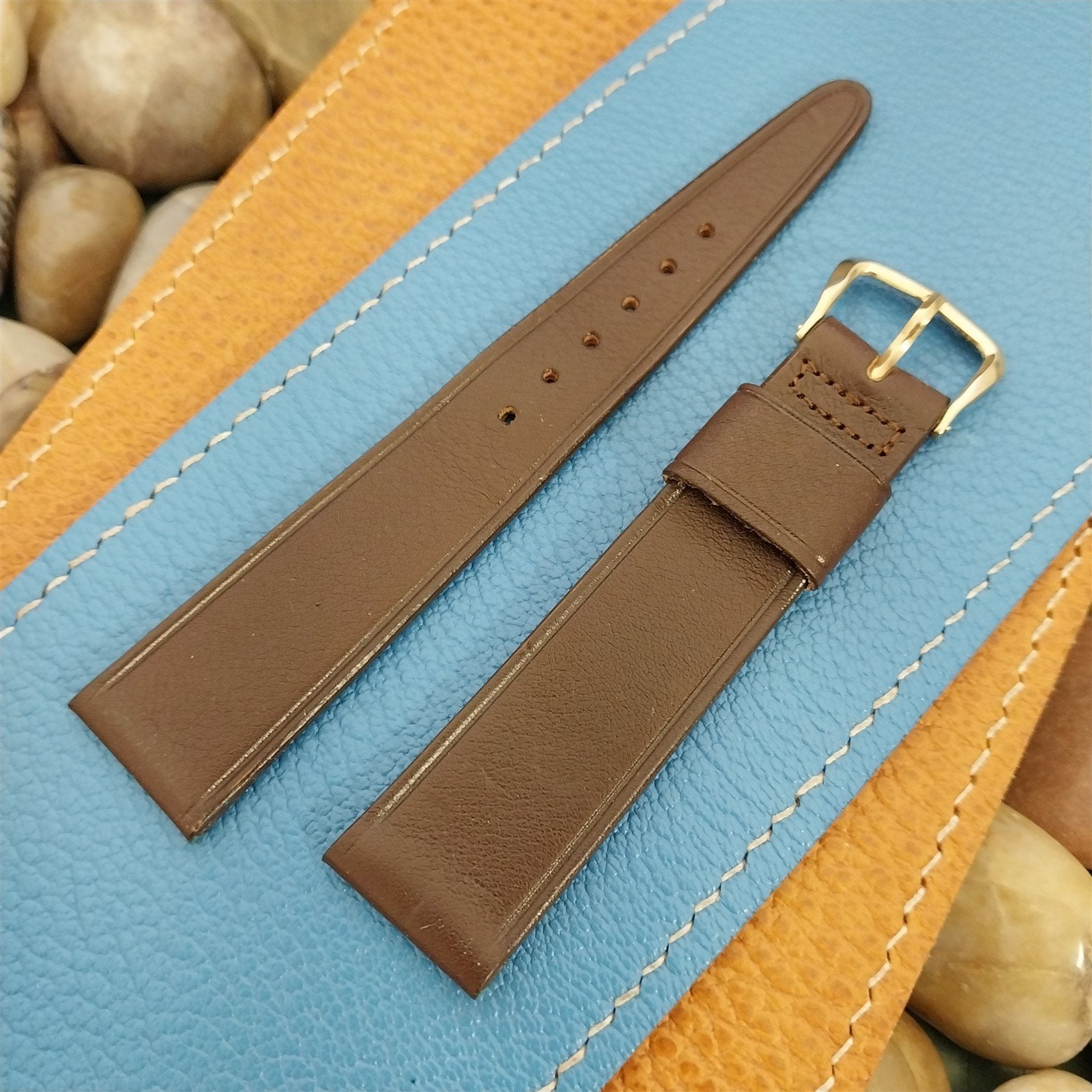 3/4" Kreisler Trapeze Tapered Brown Calf Leather Unused nos Vintage Watch Band