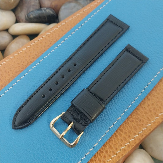 3/4" 19mm Kreisler Black Saddle Unused 1950s Classic Tapered Vintage Watch Band