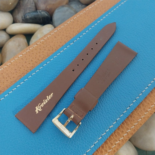 3/4" Kreisler Satellite Tapered Brown Calf Leather nos Unused Vintage Watch Band