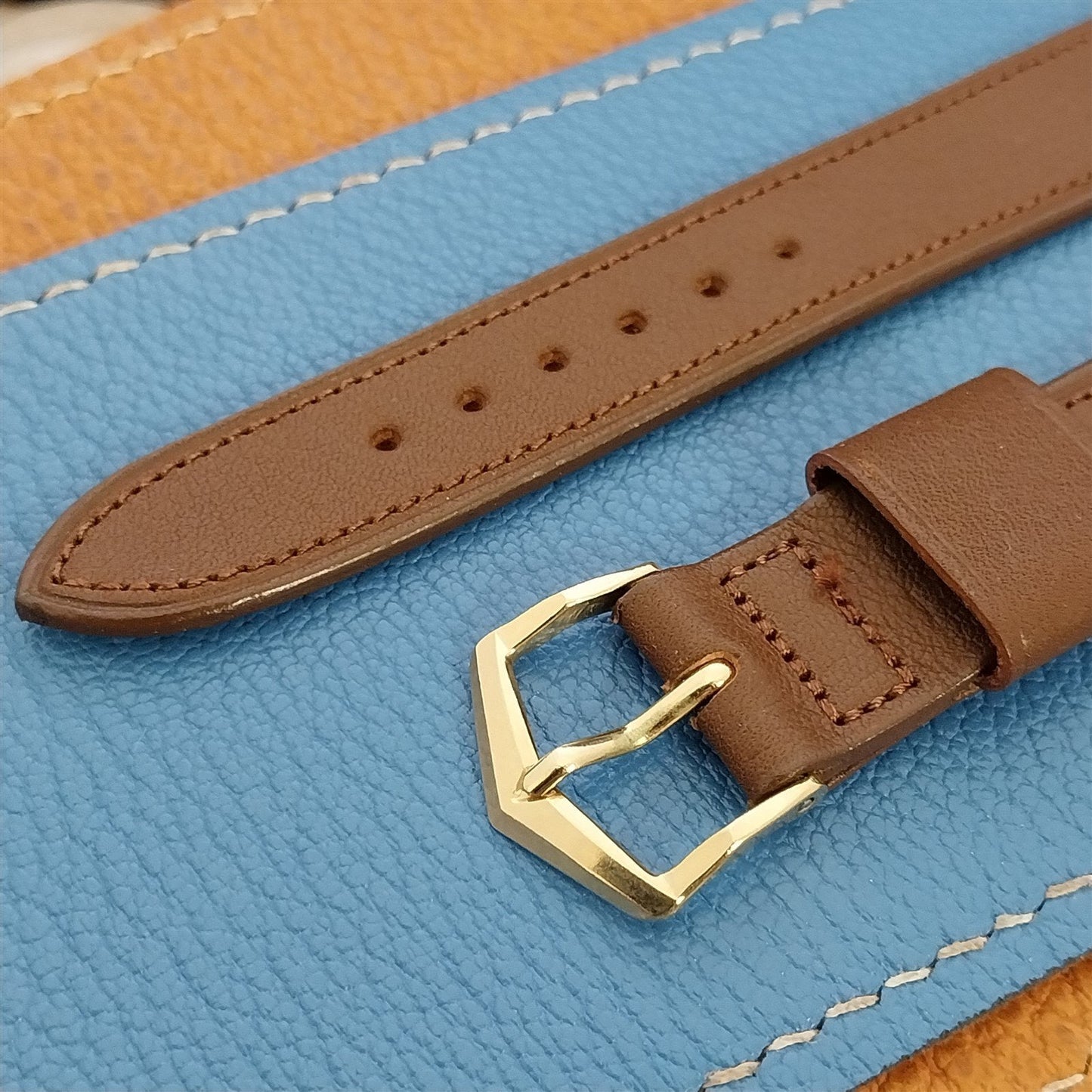 JB Champion Brown Calfskin Leather Modern-Aire nos 1950s Vintage Watch Band