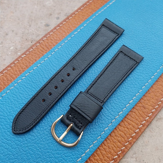 19mm Kreisler Black Deluxe Calf Classic Tapered Unused nos Vintage Watch Strap