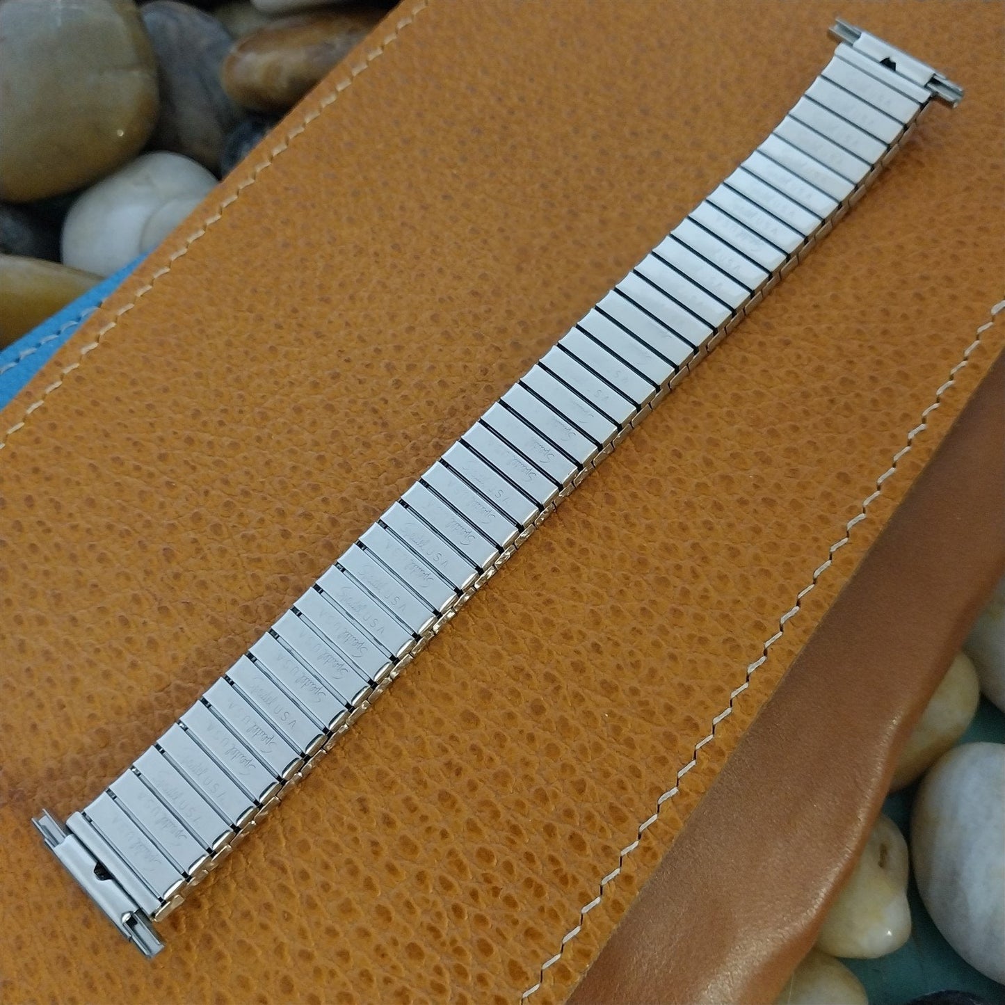 Long 19mm 18mm Speidel Radial Stainless Steel Wide 1970s nos Vintage Watch Band