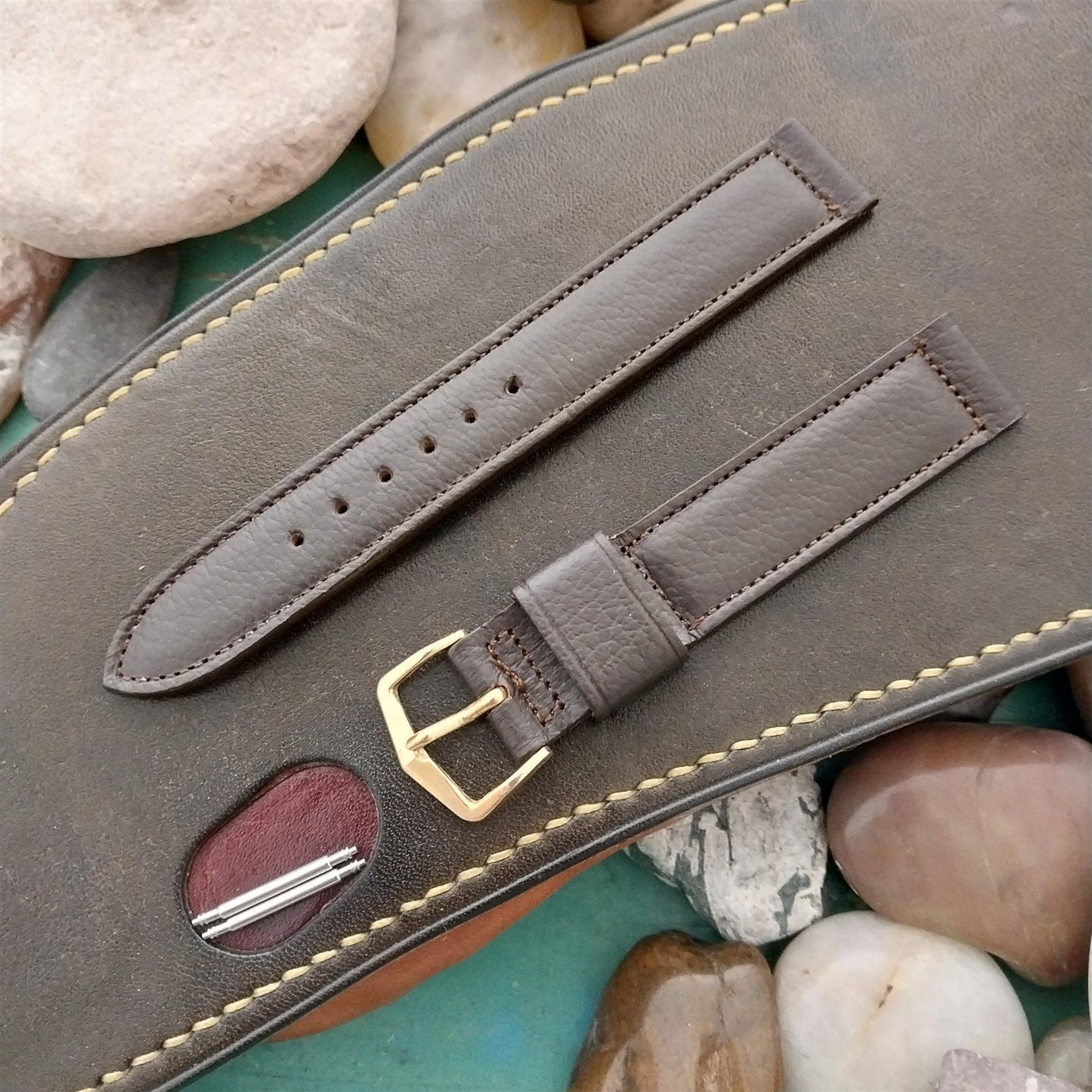 5/8" Kreisler Brown Saddle Single-Keeper Leather nos 1960s Vintage Watch Band