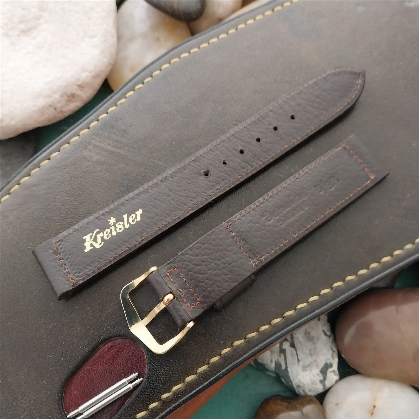 5/8" Kreisler Brown Saddle Single-Keeper Leather nos 1960s Vintage Watch Band