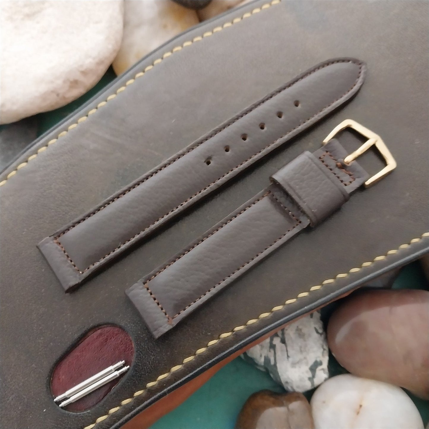 5/8" Kreisler Brown Saddle Single-Keeper Leather nos 1960s Vintage Watch Band