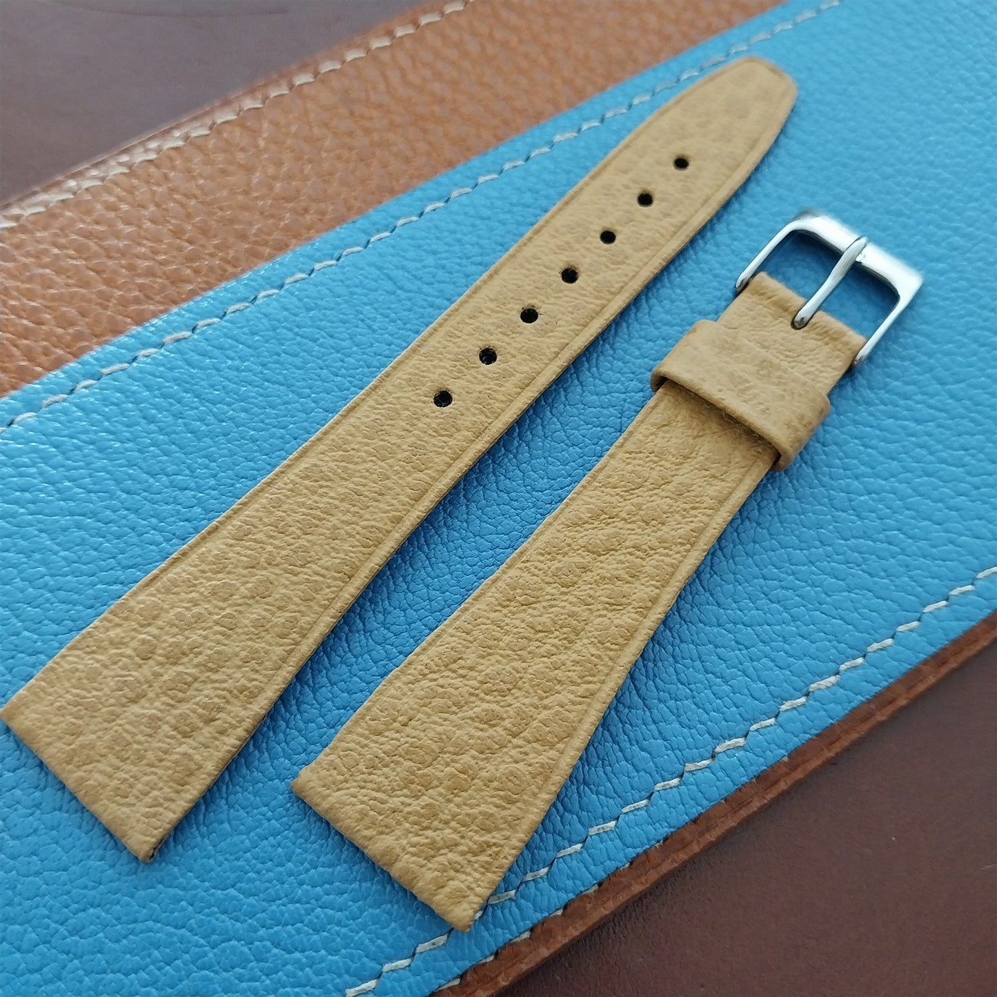 20mm Hirsch Tan Saddle Leather Unused Vintage Watch Strap