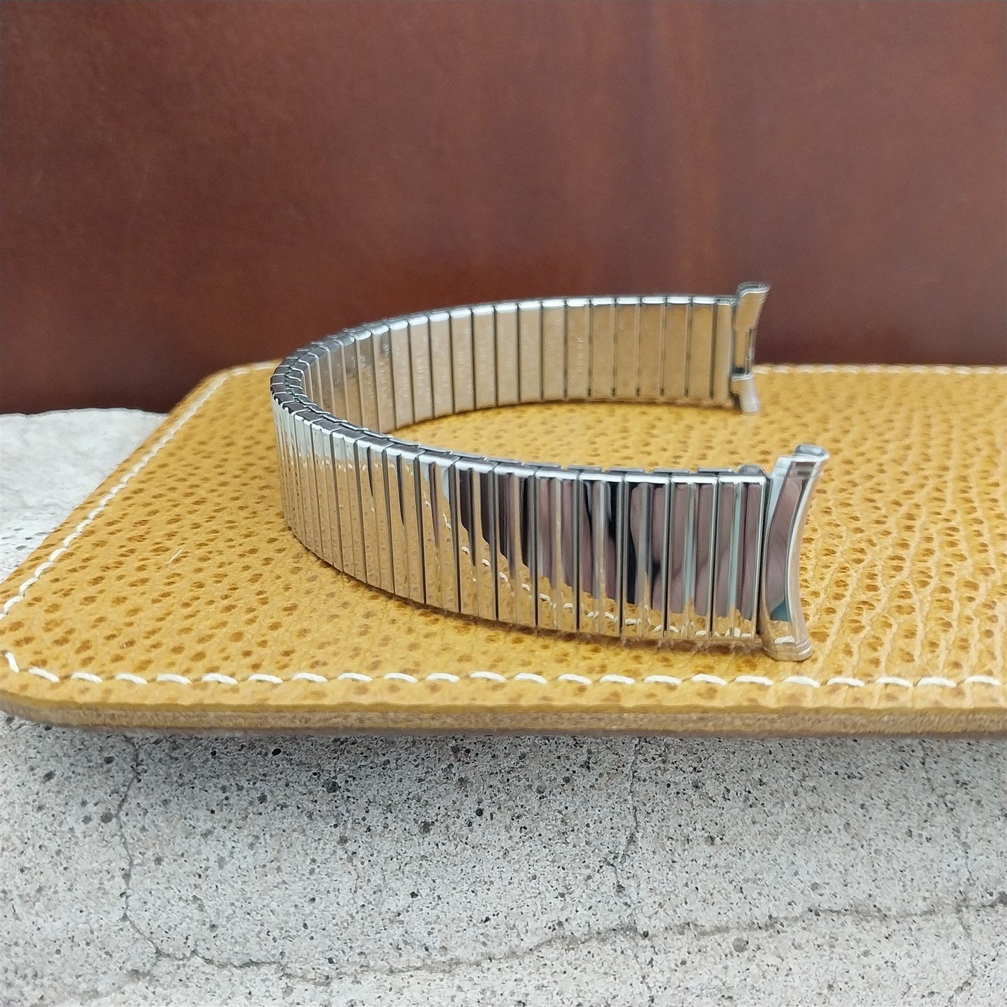 Vintage 1965 19mm 18mm Stainless Steel Long Speidel Linesman Unused Watch Band