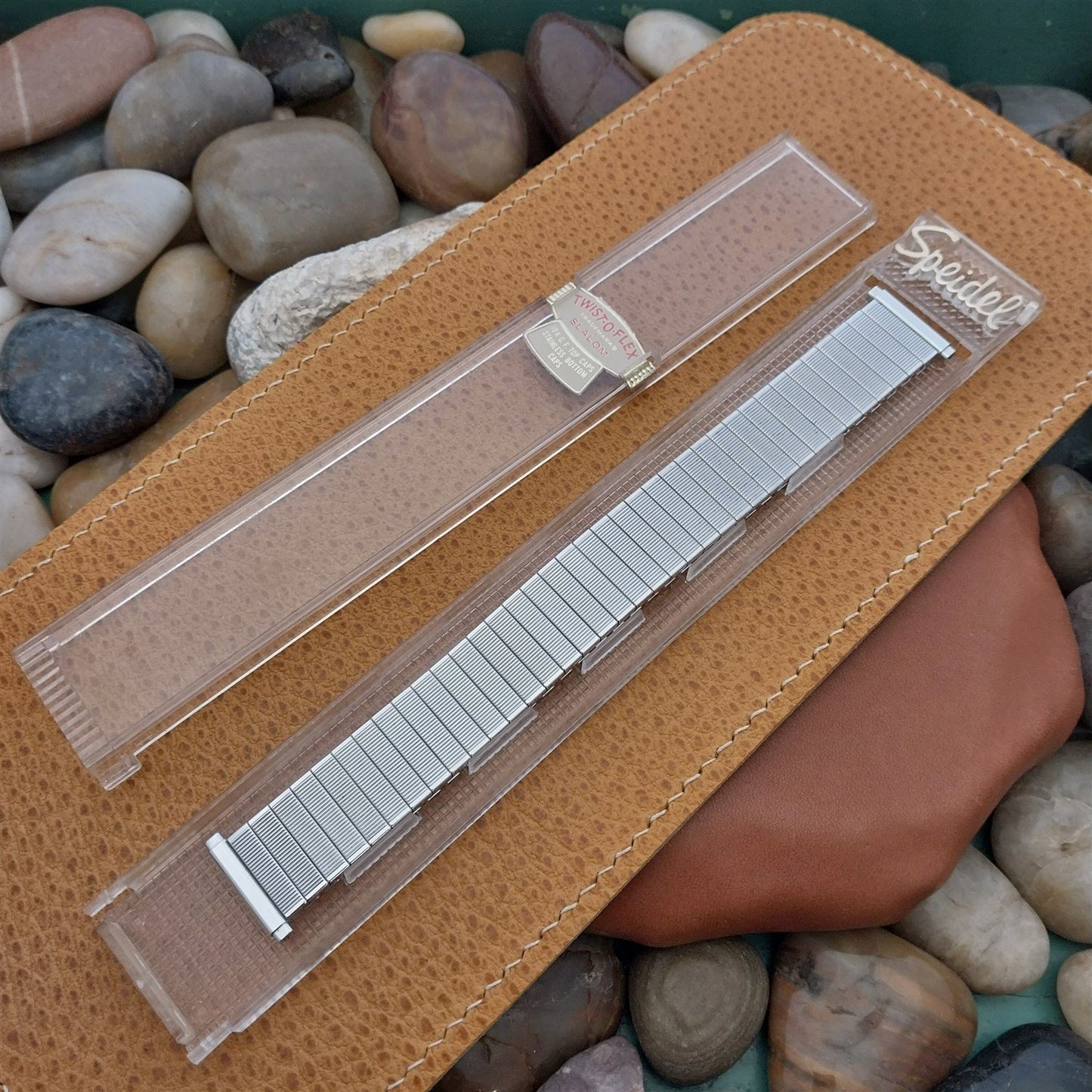 Speidel Slalom 10k White Gold Filled Unused nos Classic 1970s Vintage Watch Band