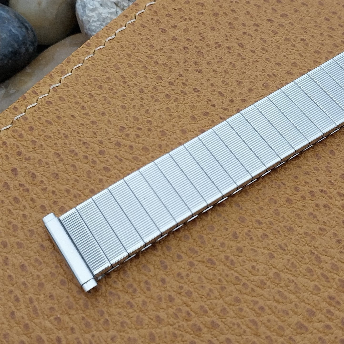 Speidel Slalom 10k White Gold Filled Unused nos Classic 1970s Vintage Watch Band