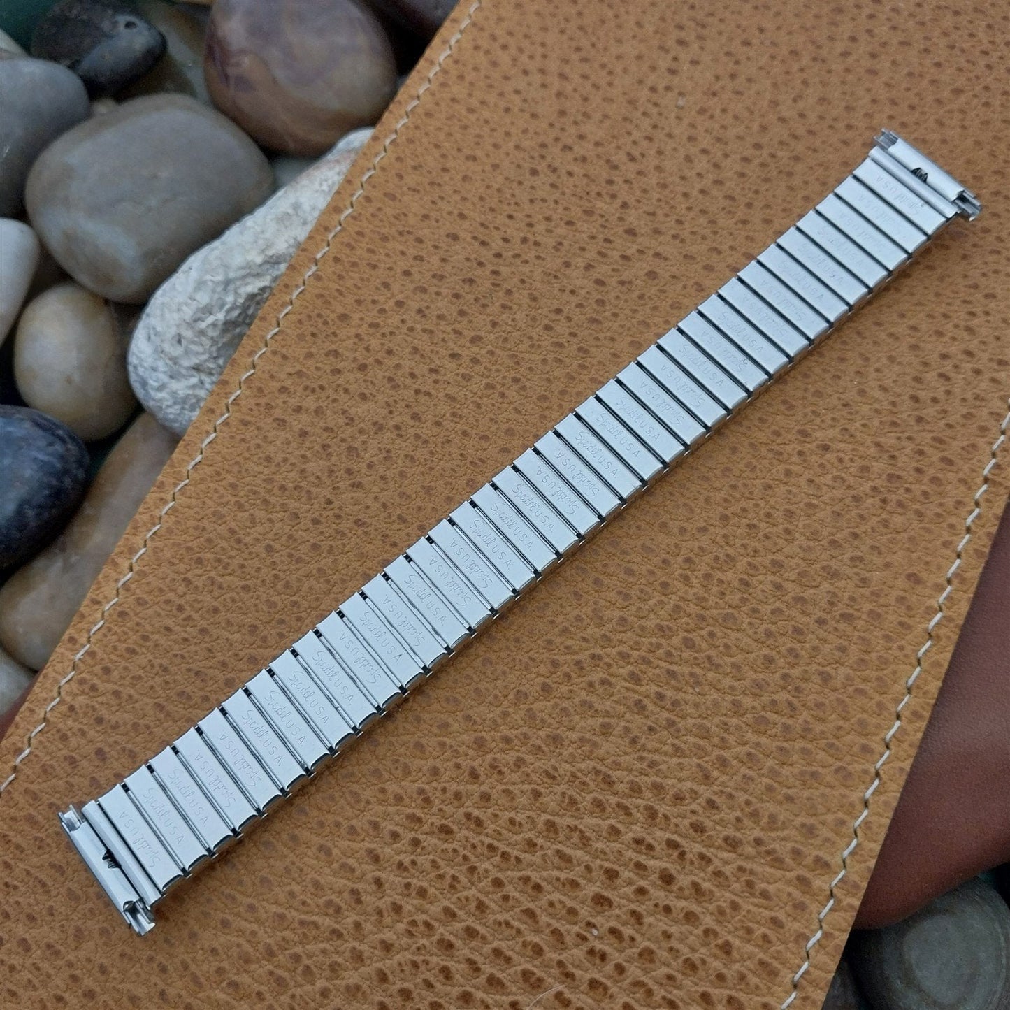 Speidel Slalom 10k White Gold Filled Unused nos Classic 1970s Vintage Watch Band