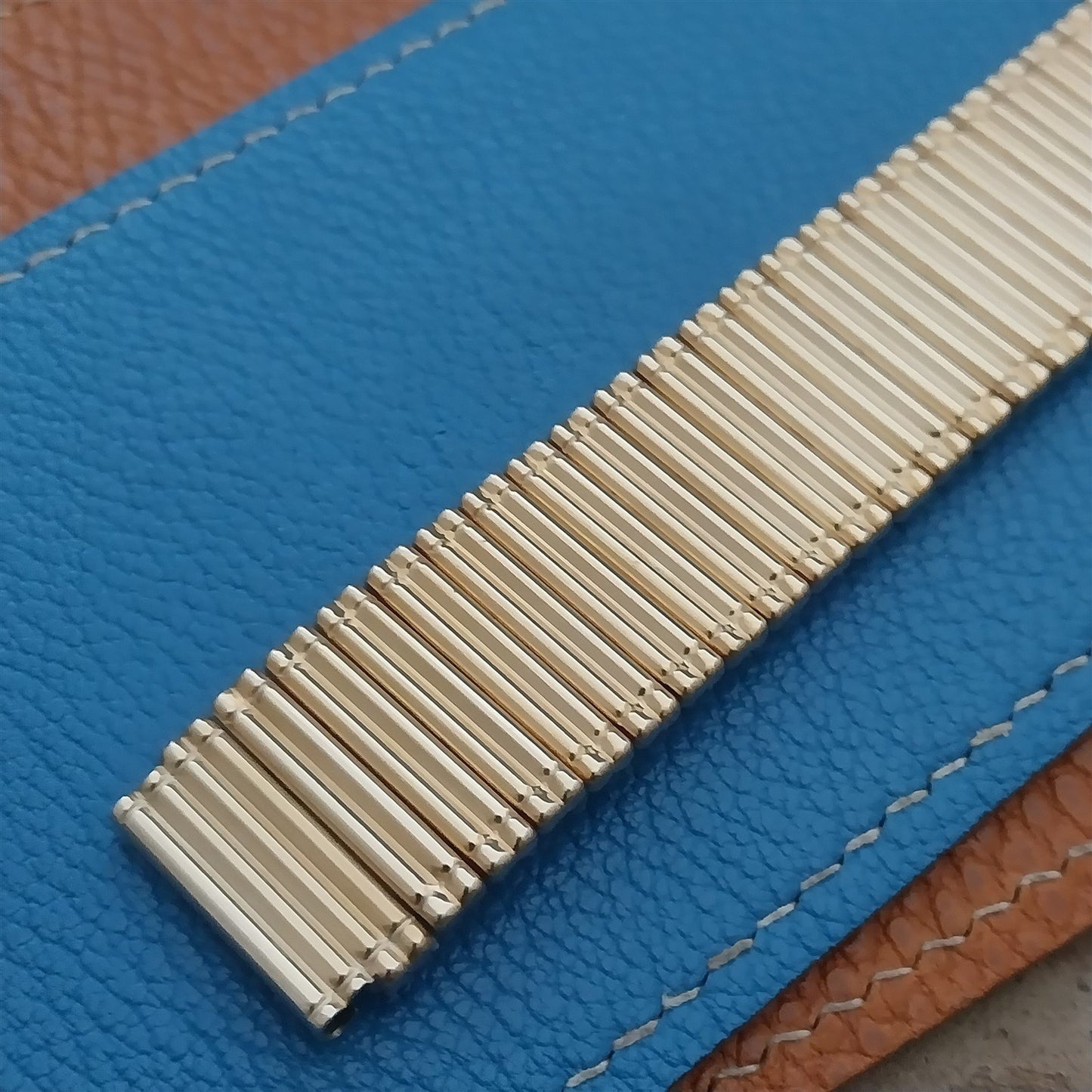 Vintage Wide 14kt Gold-Fill 19mm Kreisler Golden Bamboo Unused 1950s Watch Band
