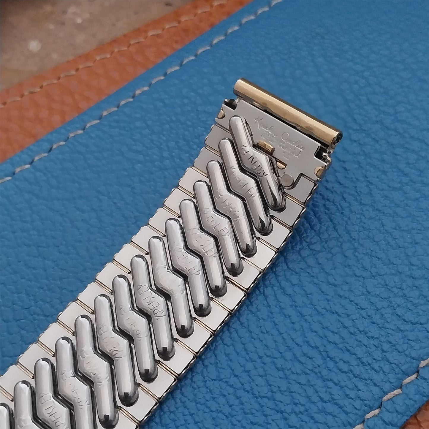 Vintage Wide 14kt Gold-Fill 19mm Kreisler Golden Bamboo Unused 1950s Watch Band