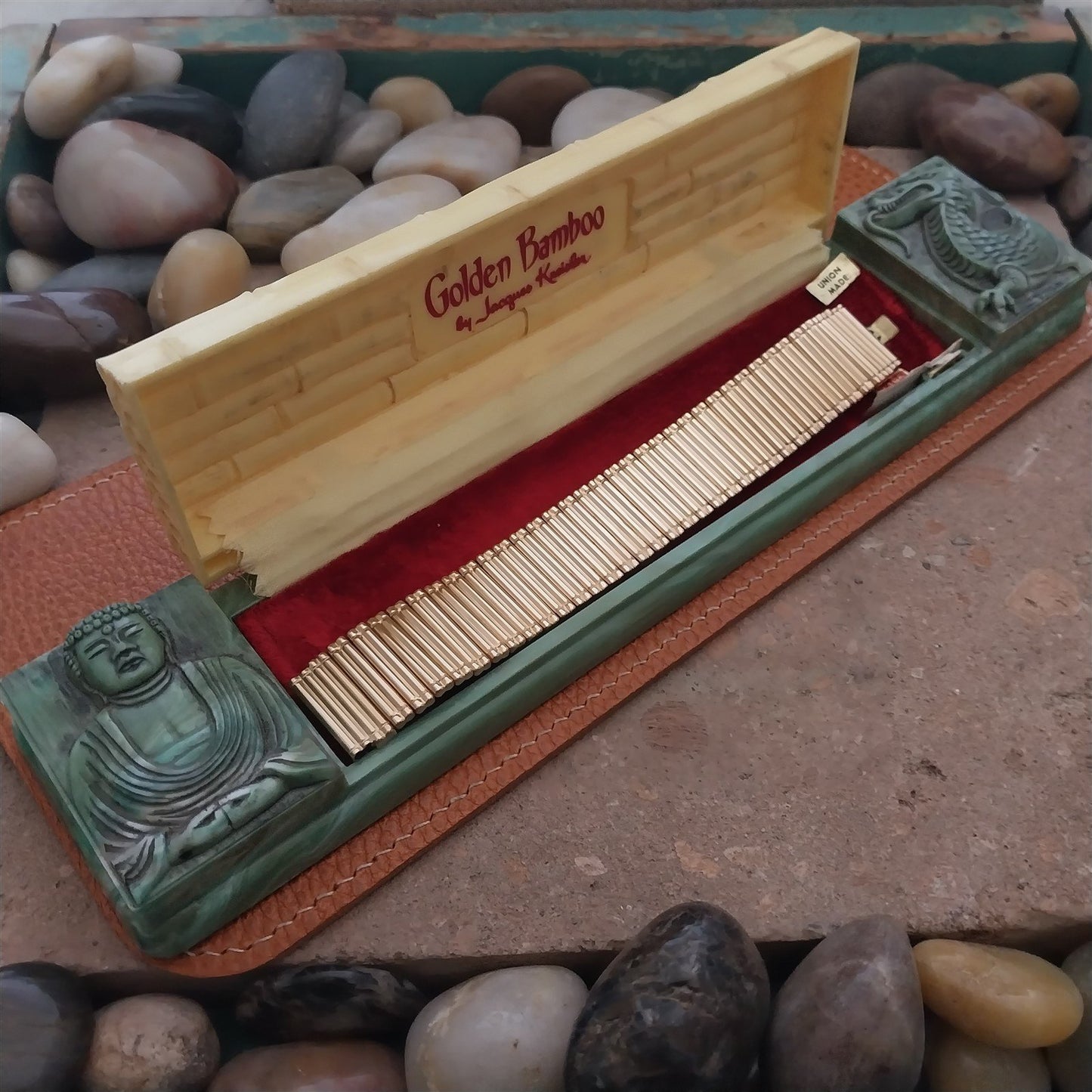 Vintage Wide 14kt Gold-Fill 19mm Kreisler Golden Bamboo Unused 1950s Watch Band