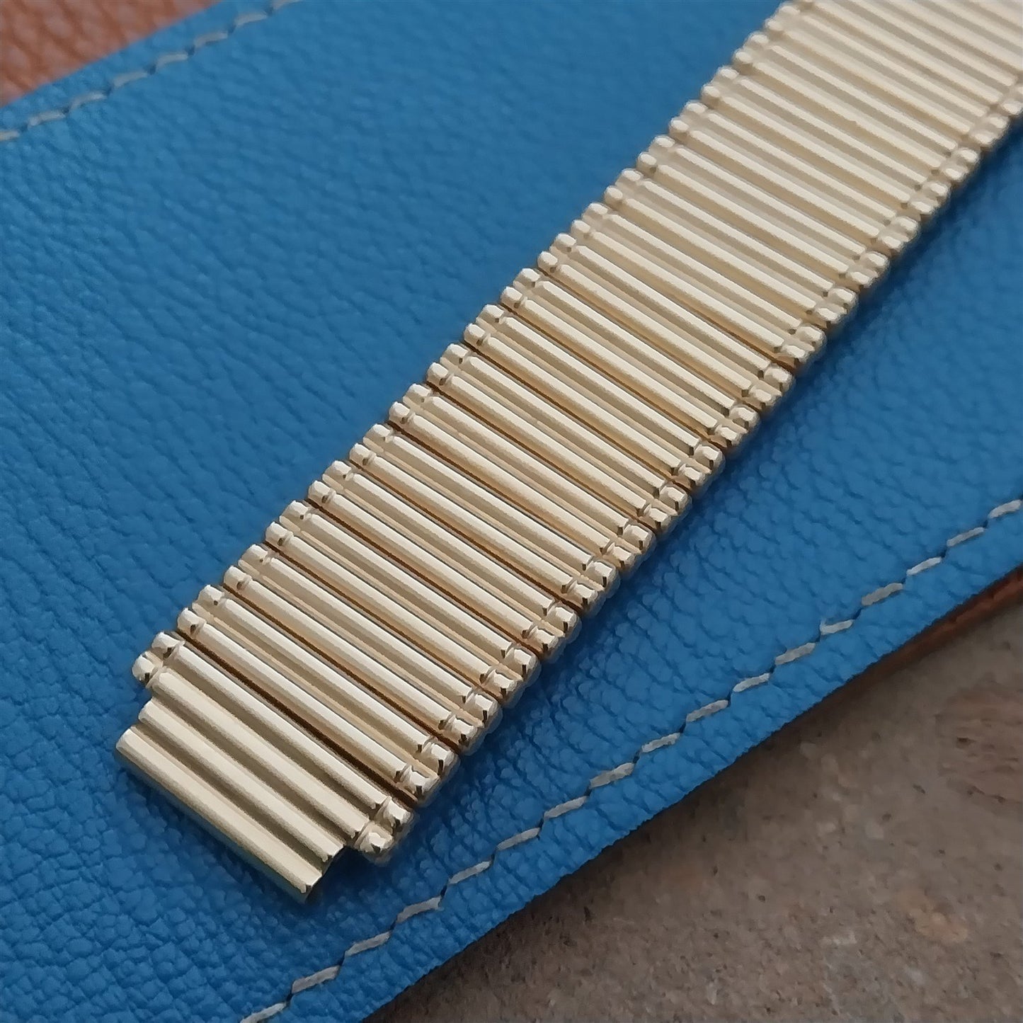 Vintage Wide 5/8" 14k Gold-Fill Kreisler Golden Bamboo Unused 1950s Watch Band