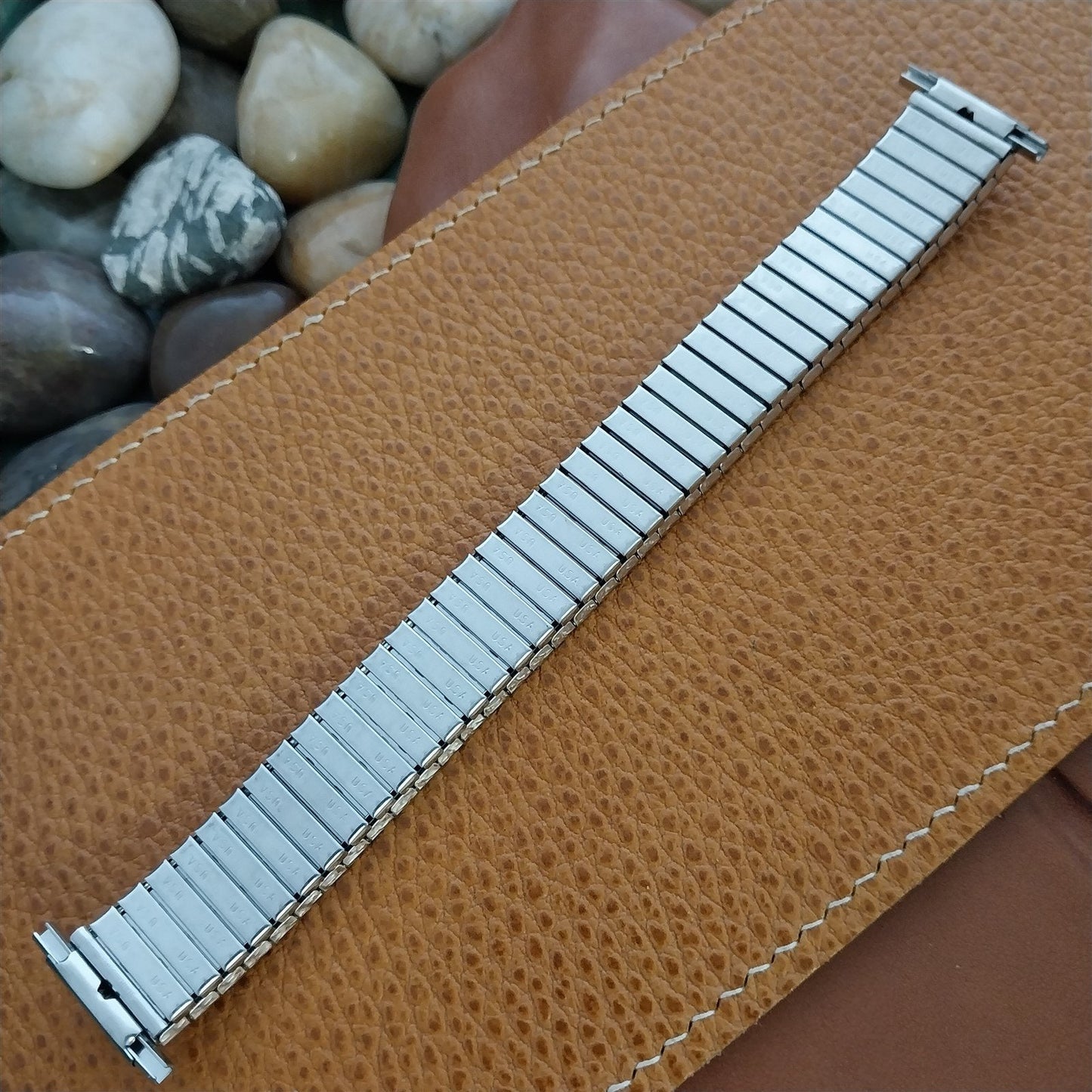 1970s Speidel USA Long Wide Stainless Steel Twistoflex Unused Vintage Watch Band