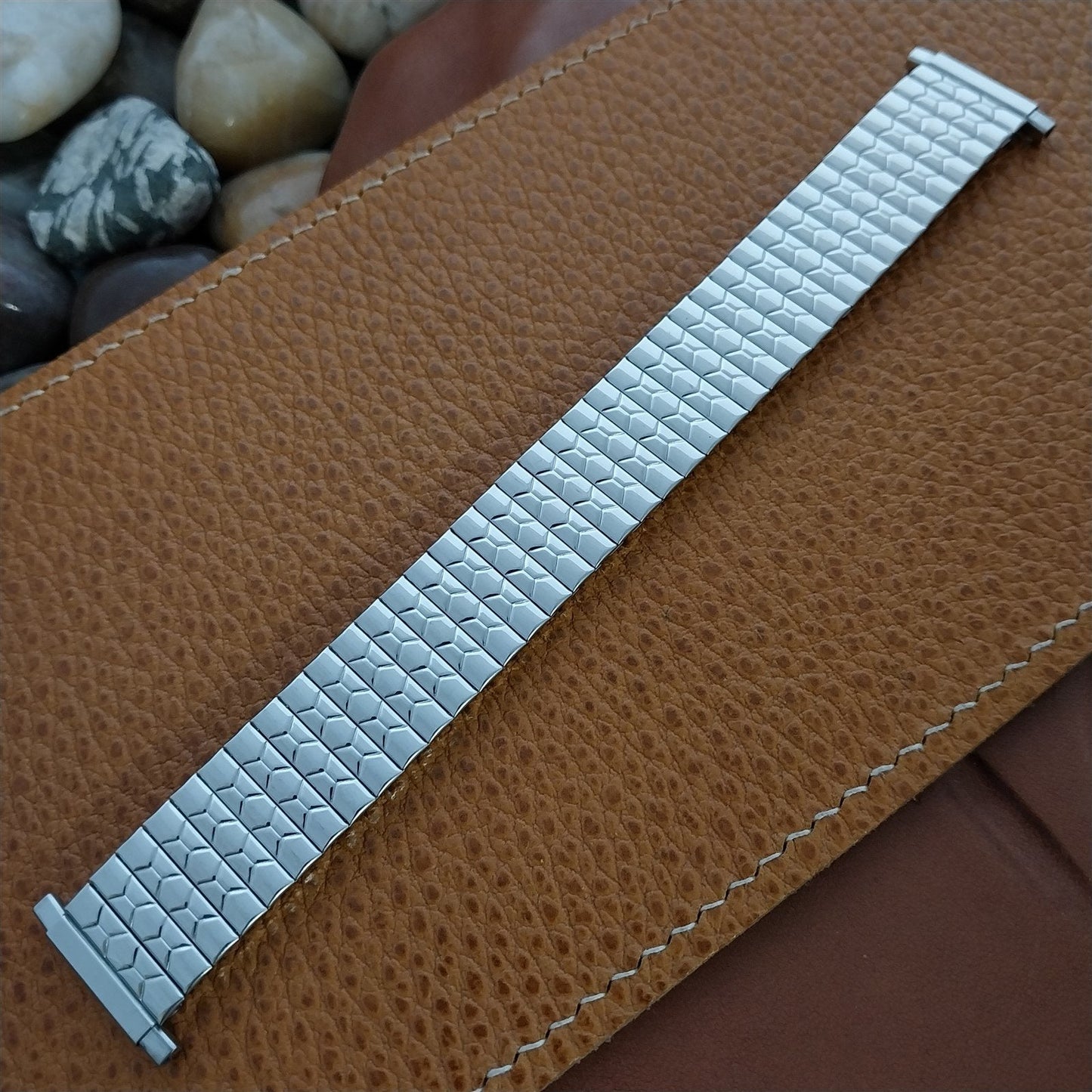 1970s Speidel USA Long Wide Stainless Steel Twistoflex Unused Vintage Watch Band