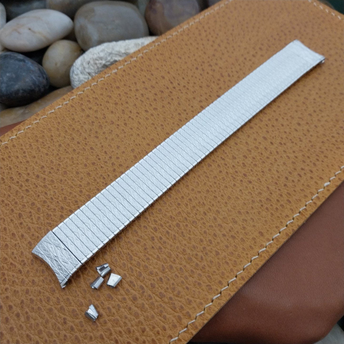 10K White Gold-Filled Speidel Classic Thinline 17.2mm Unused Vintage Watch Band