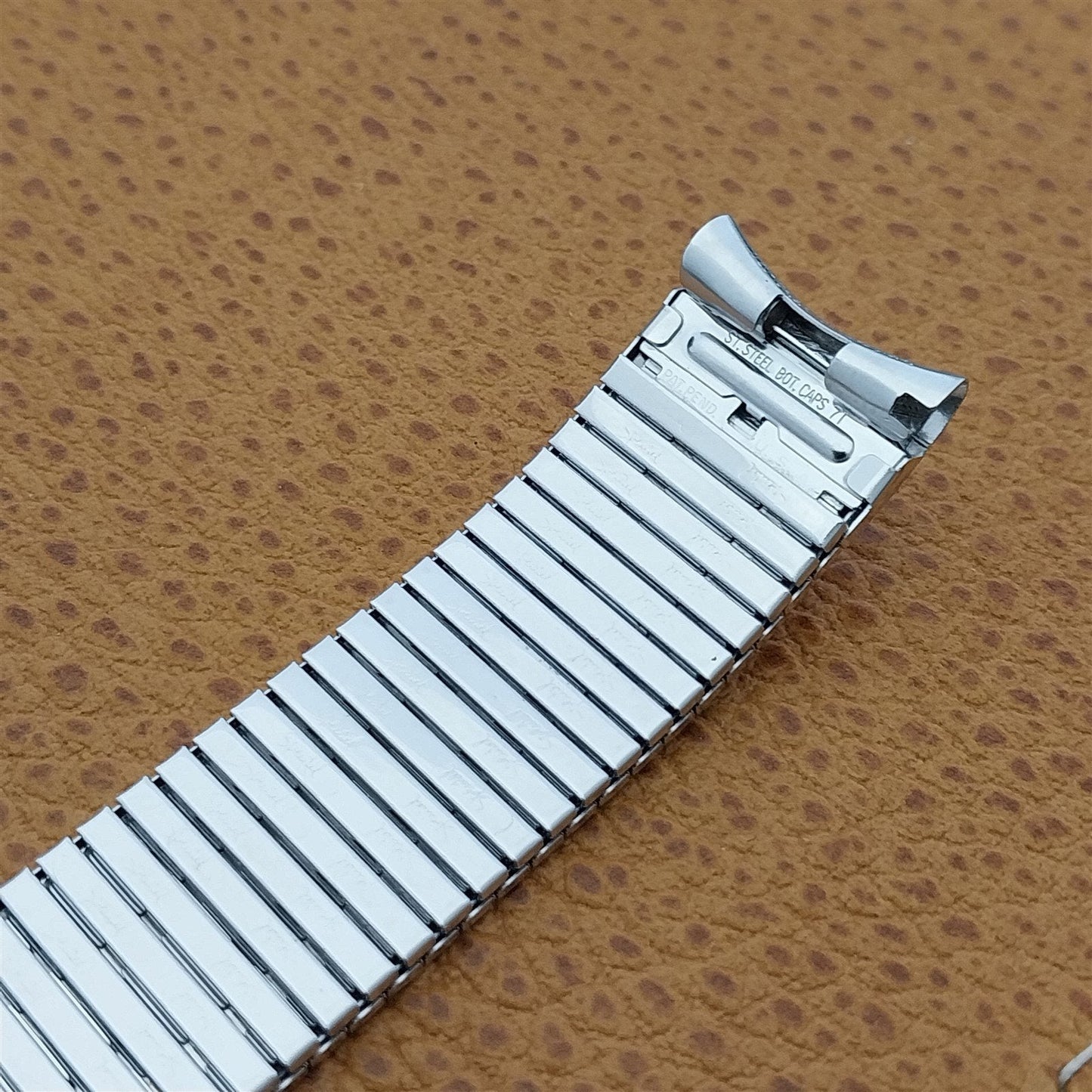 10K White Gold-Filled Speidel Classic Thinline 17.2mm Unused Vintage Watch Band