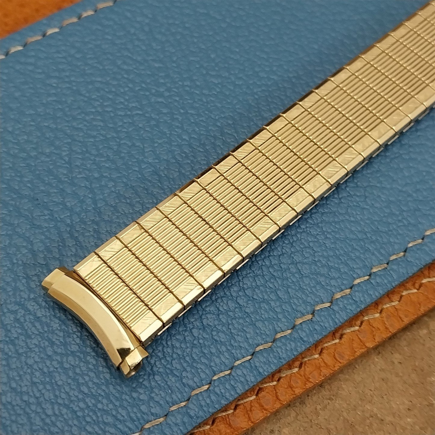 1970s Long Yellow 10k Gold-RGP Classic Speidel nos 18mm 19mm Vintage Watch Band