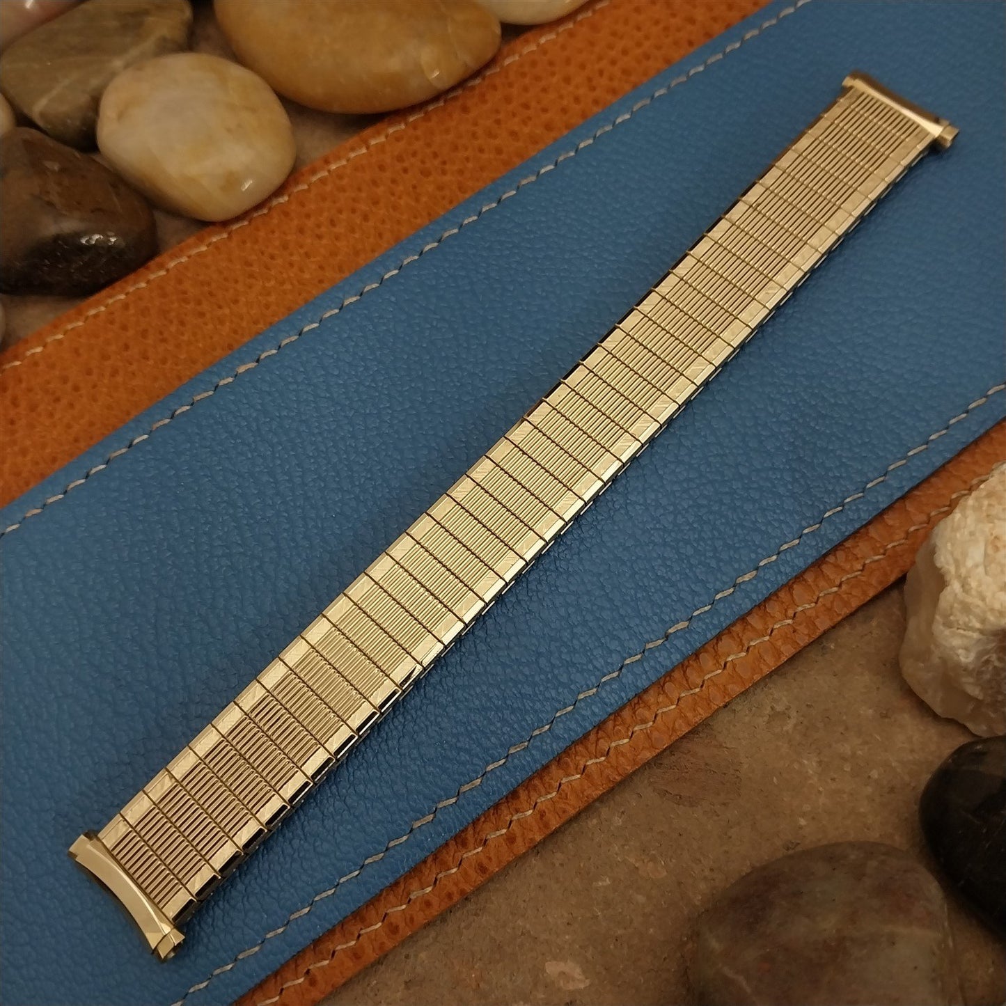 1970s Long Yellow 10k Gold-RGP Classic Speidel nos 18mm 19mm Vintage Watch Band